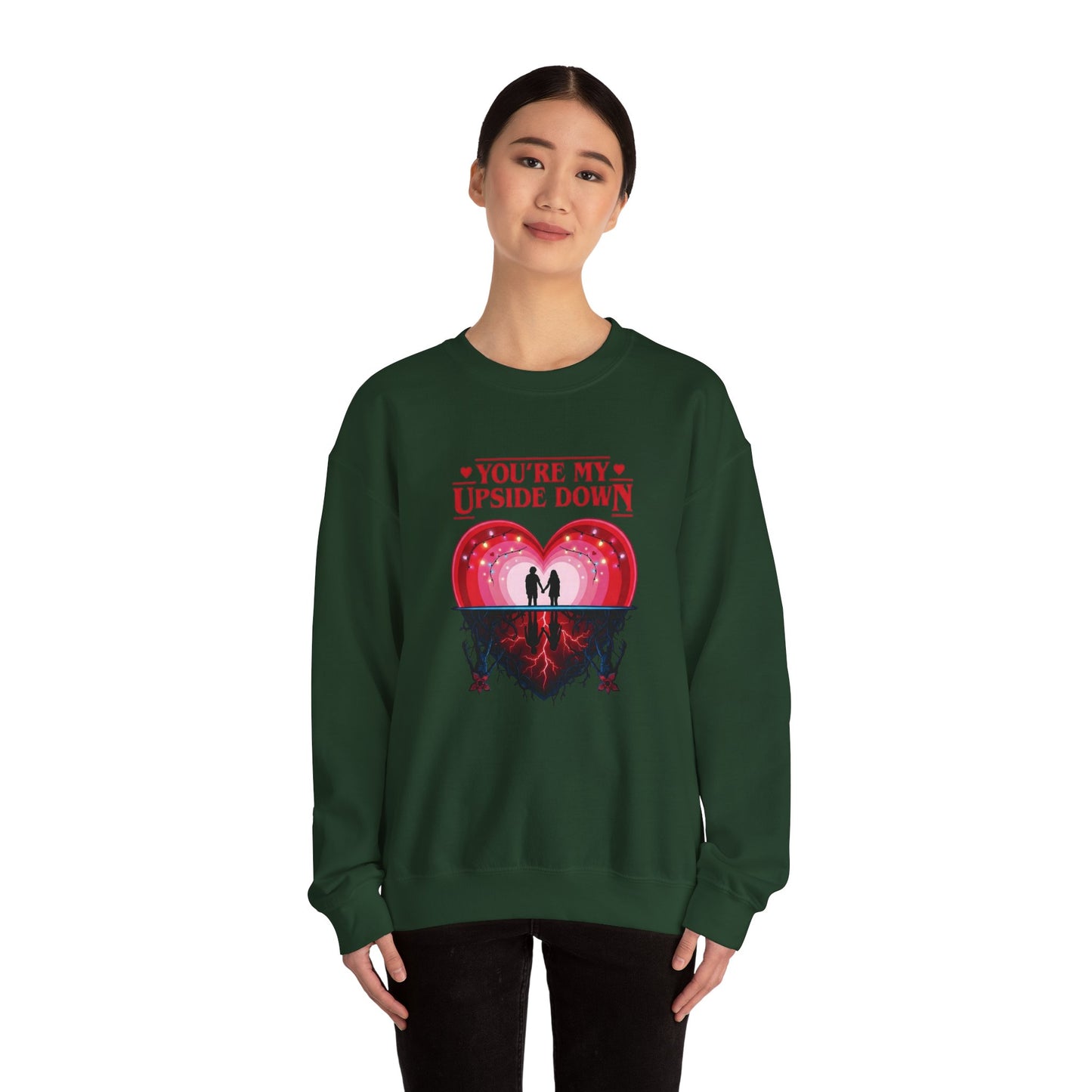 "You’re My Upside Down" Romantic Heart Design Crewneck Sweatshirt