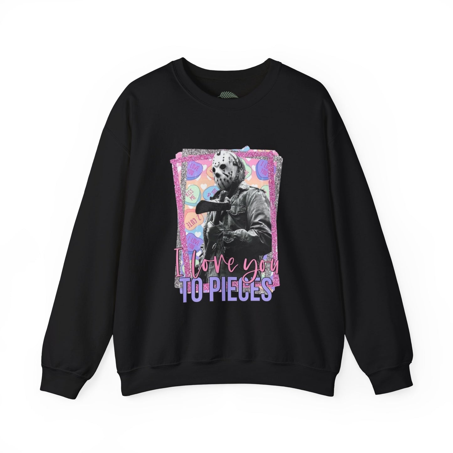 Crewneck Sweatshirt — "Love You to Pieces" Retro Horror Graphic