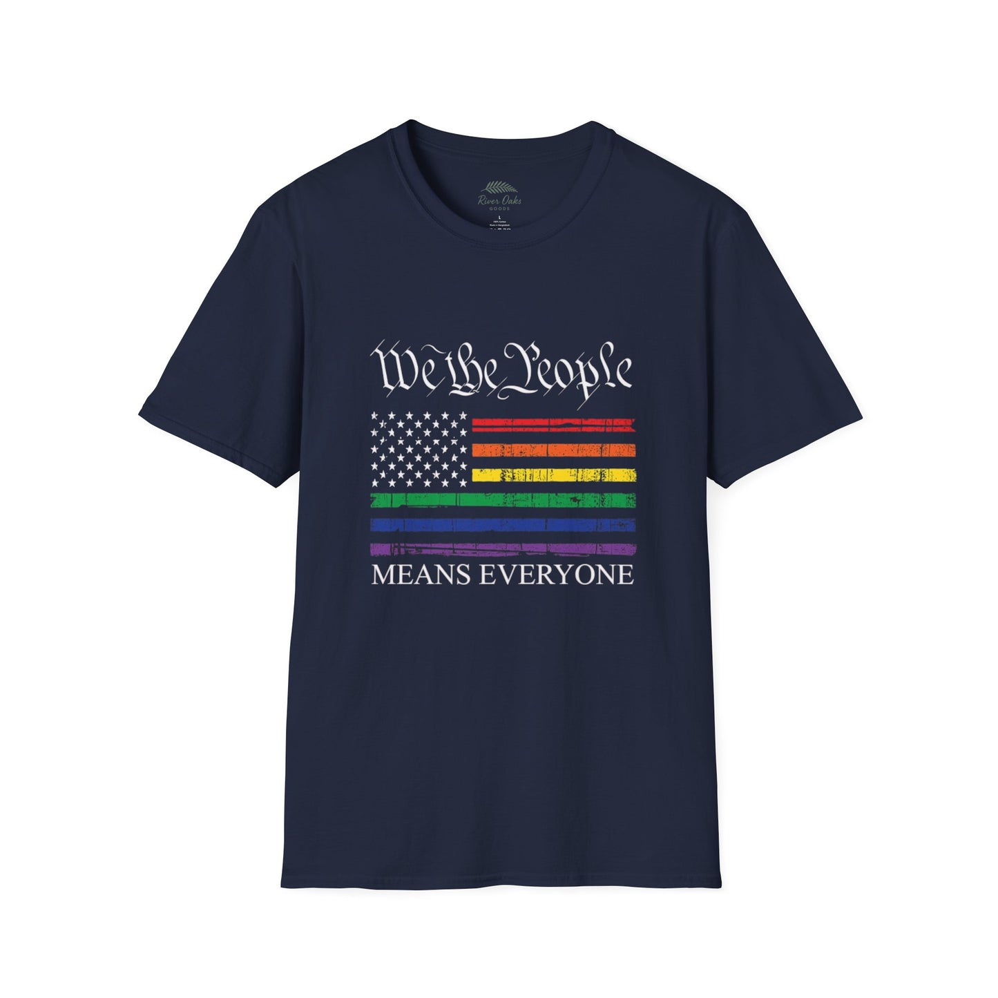 “We The People Means Everyone” Distressed T-Shirt — Rainbow Equality Pride Tee