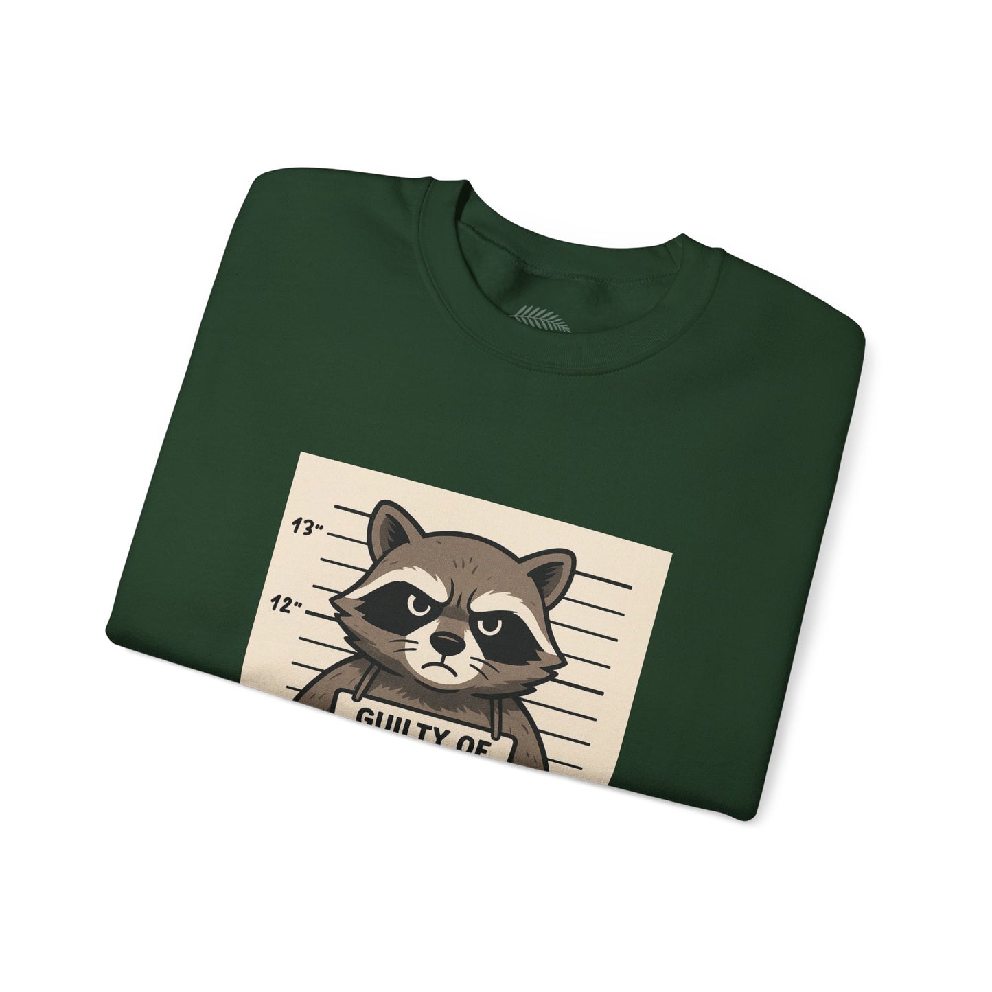 “Guilty of Trashing the ABC Store” Raccoon Unisex Heavy Blend™ Crewneck Sweatshirt