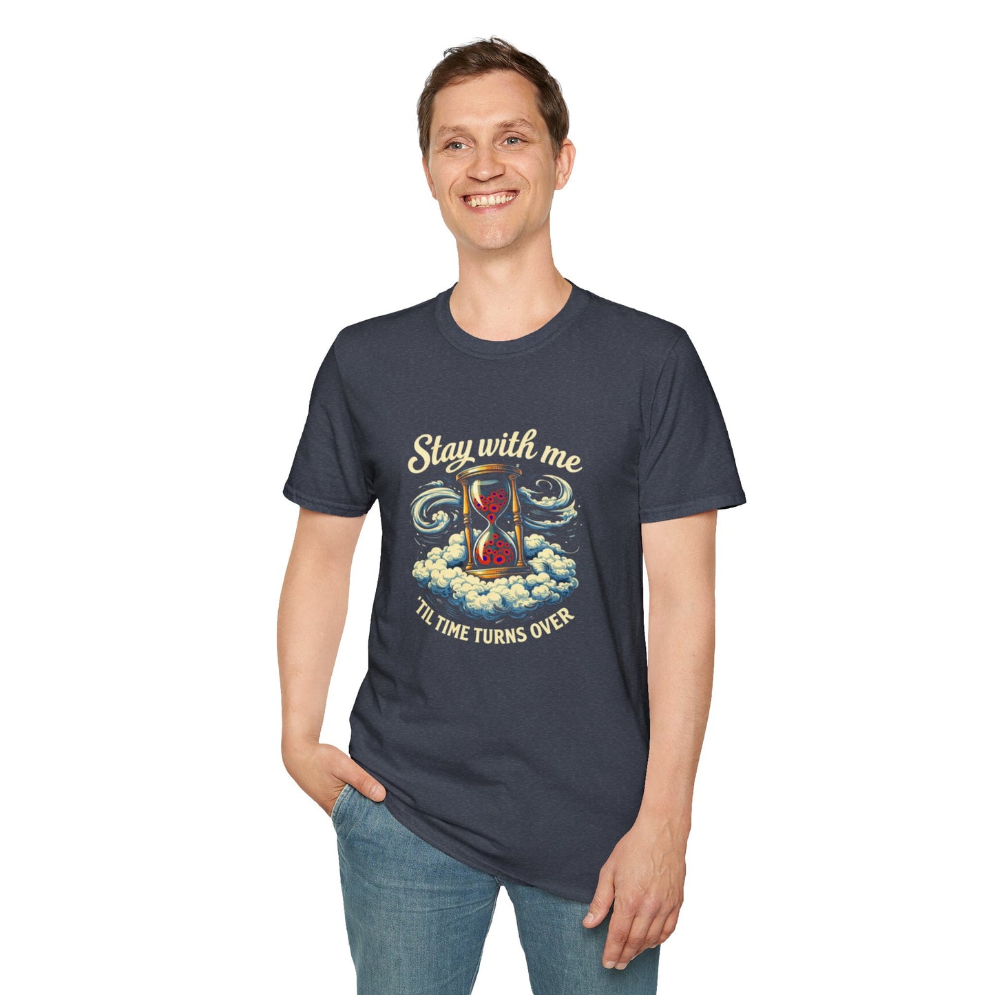 "Stay with Me ‘Til Time Turns Over" Retro Silver Cloud Hourglass Donut Graphic Phish T-Shirt