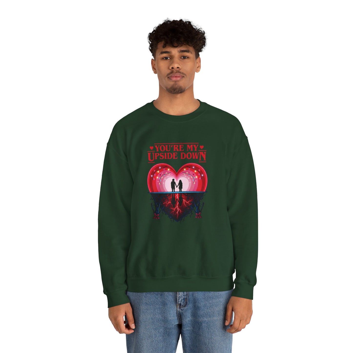 "You’re My Upside Down" Romantic Heart Design Crewneck Sweatshirt
