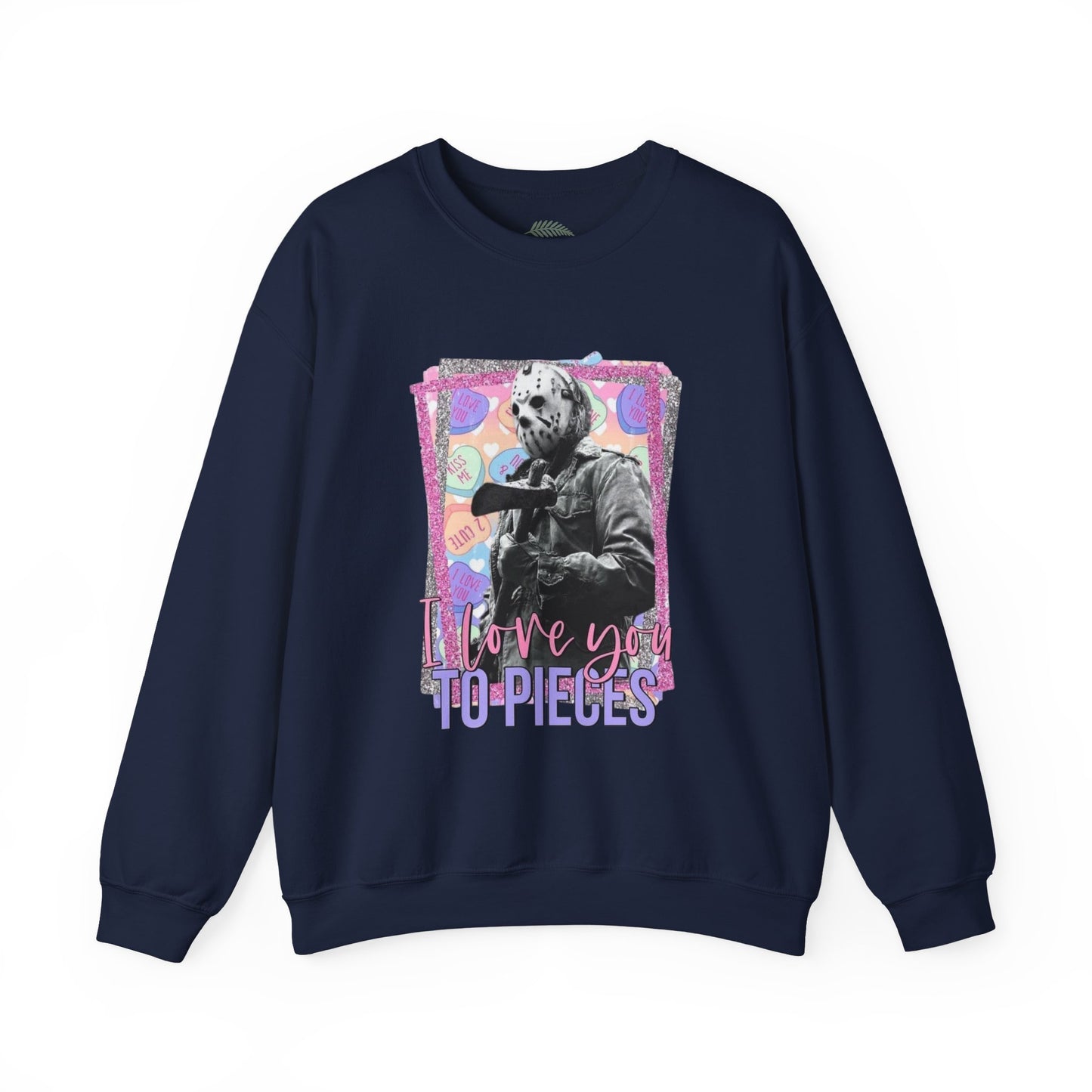 Crewneck Sweatshirt — "Love You to Pieces" Retro Horror Graphic