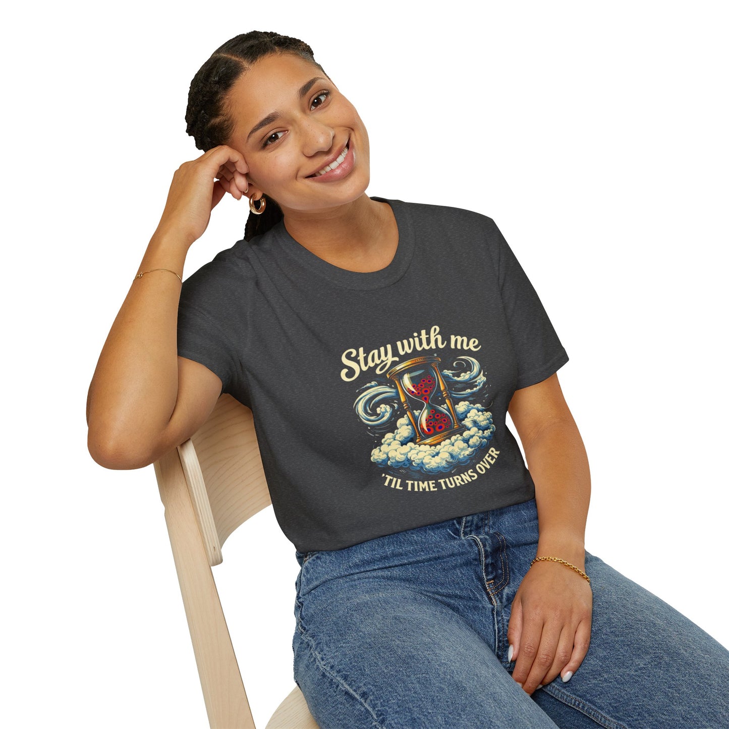 "Stay with Me ‘Til Time Turns Over" Retro Silver Cloud Hourglass Donut Graphic Phish T-Shirt