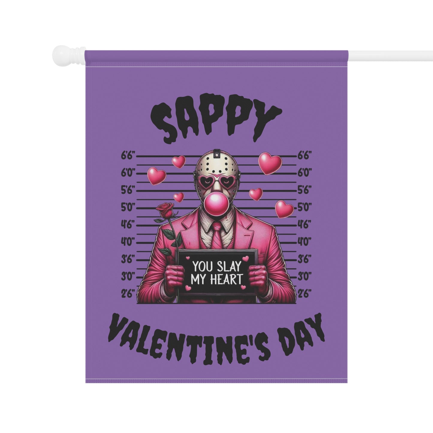 Sappy Valentine's Day Garden Flag – 'You Slay My Heart' Horror Jason Valentine Banner