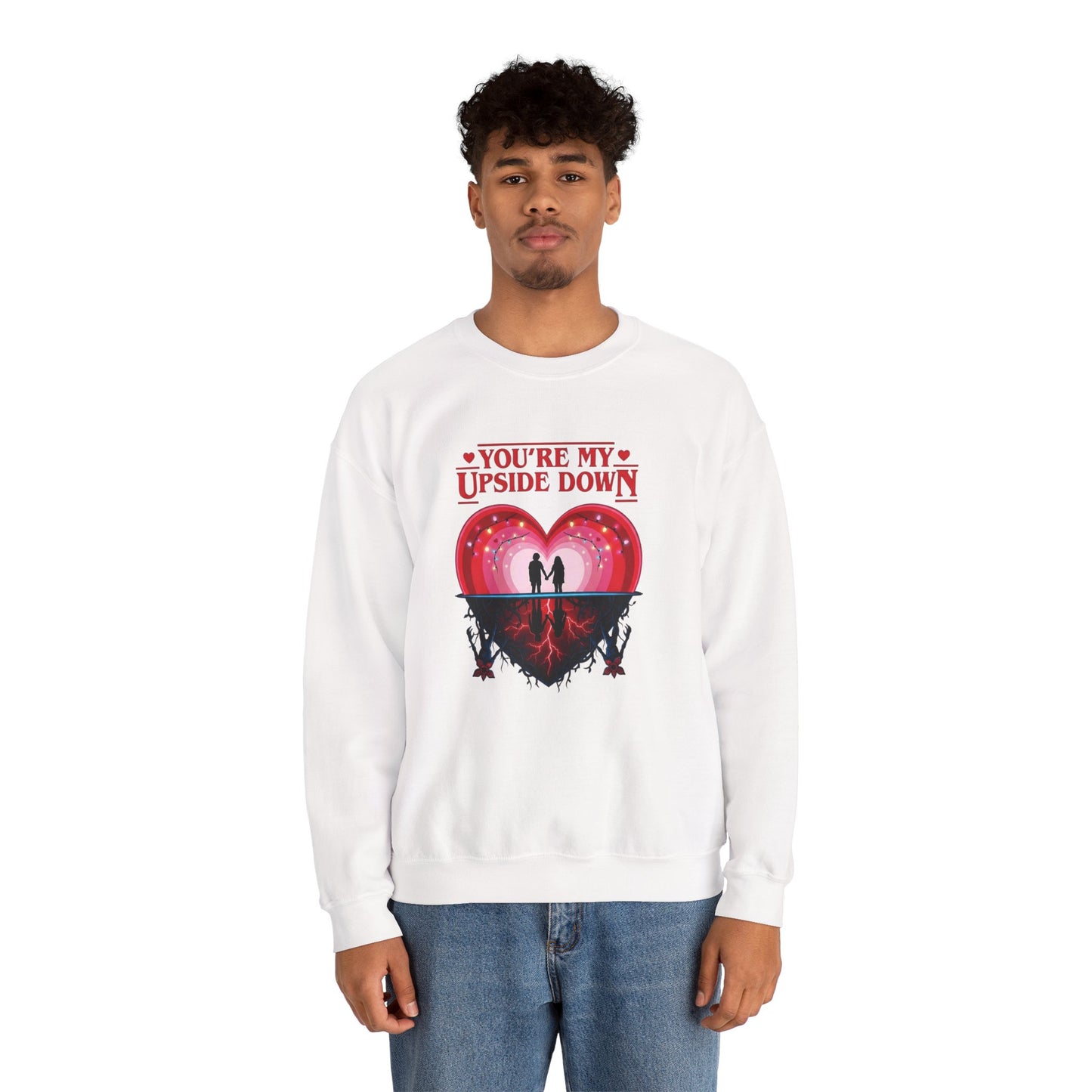 "You’re My Upside Down" Romantic Heart Design Crewneck Sweatshirt