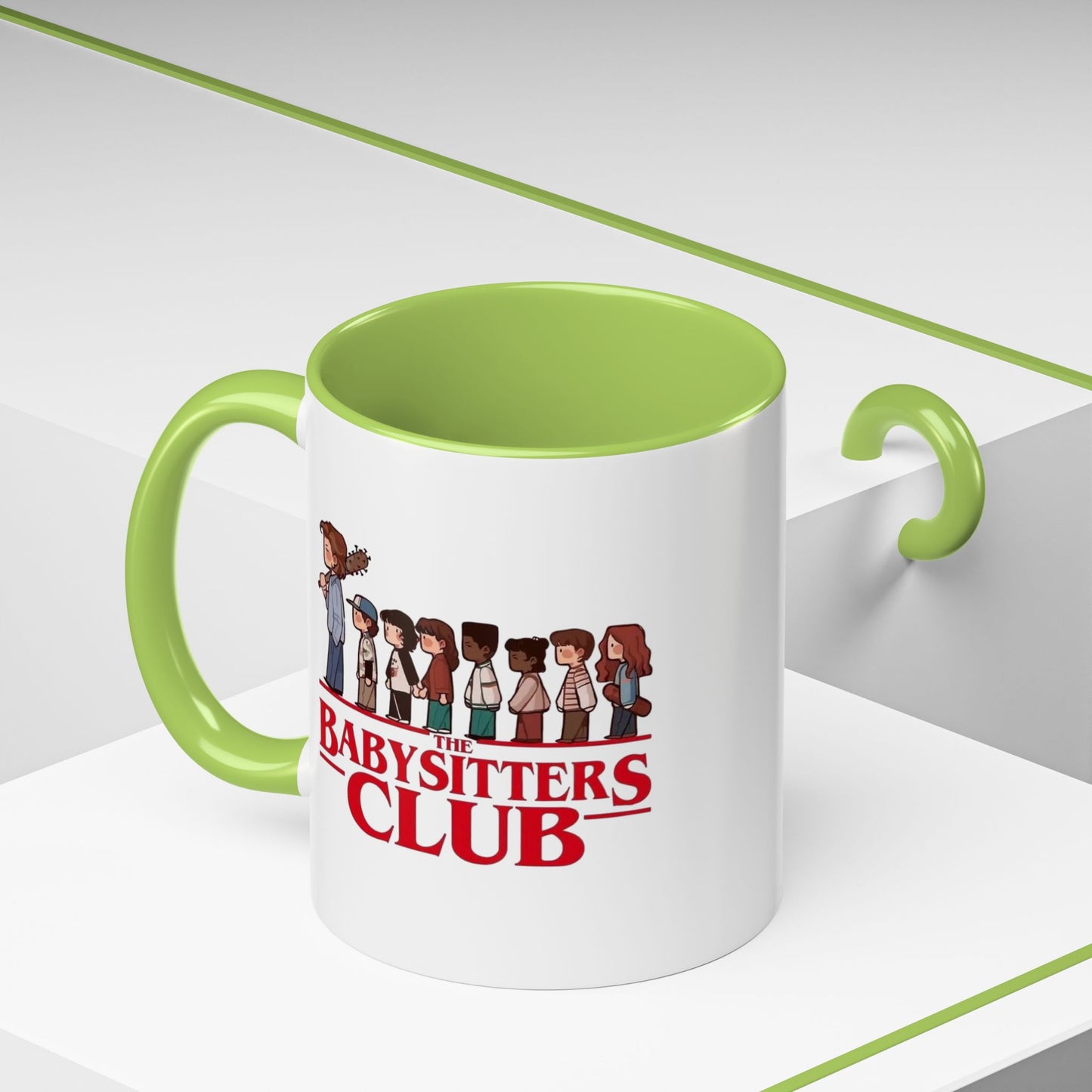 Babysitter’s Club Stranger Things Accent Coffee Mug – Cute Cartoon Design (11/15 oz)