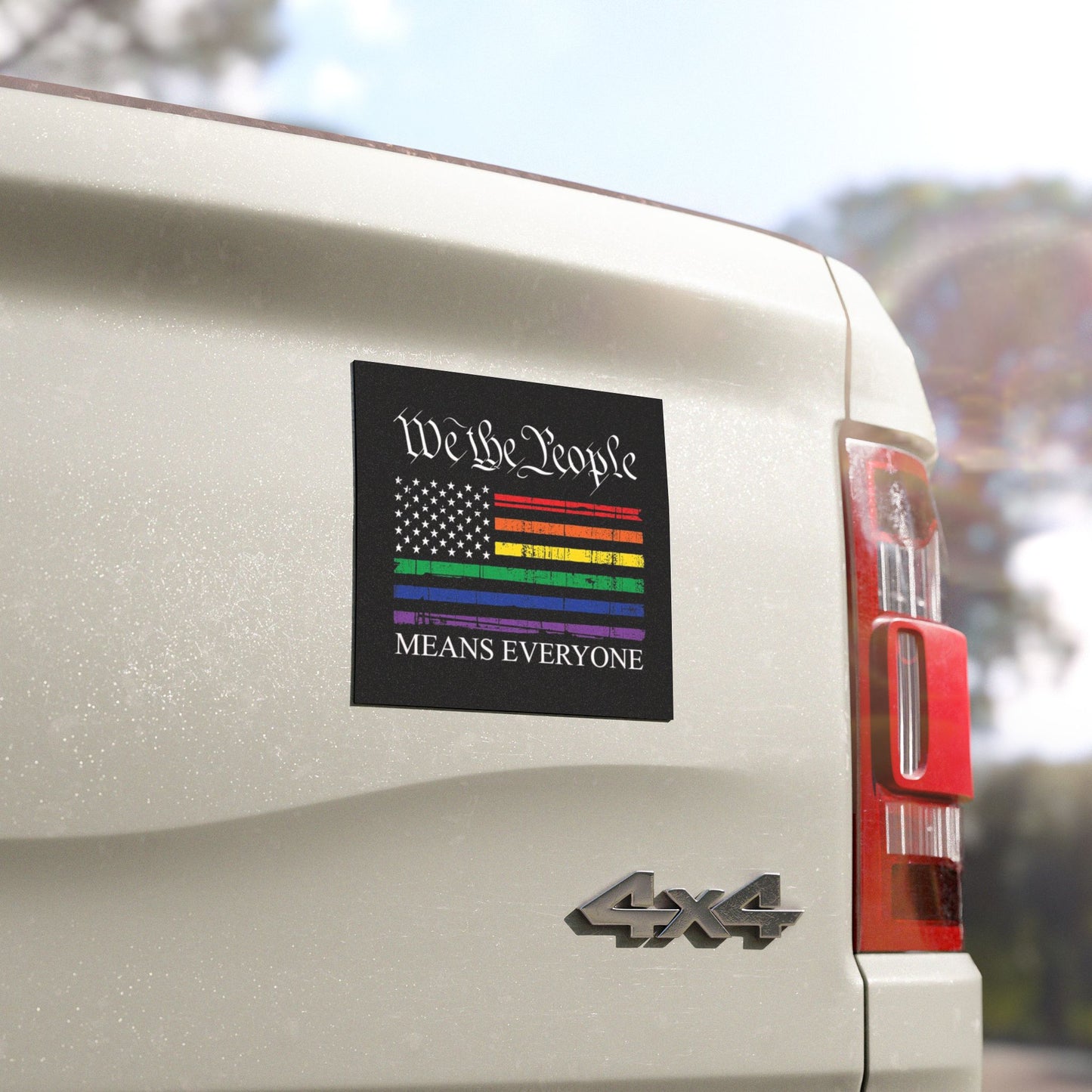 Car Magnet — "We the People Means Everyone" Rainbow Pride American Flag