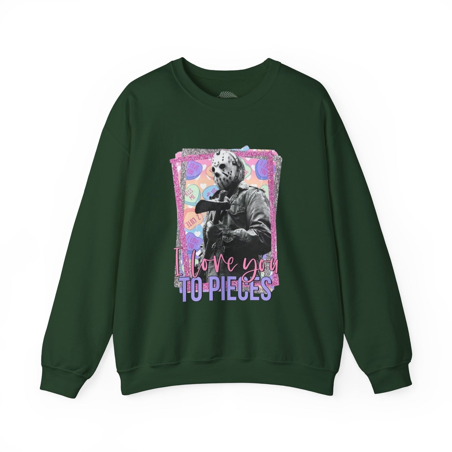 Crewneck Sweatshirt — "Love You to Pieces" Retro Horror Graphic