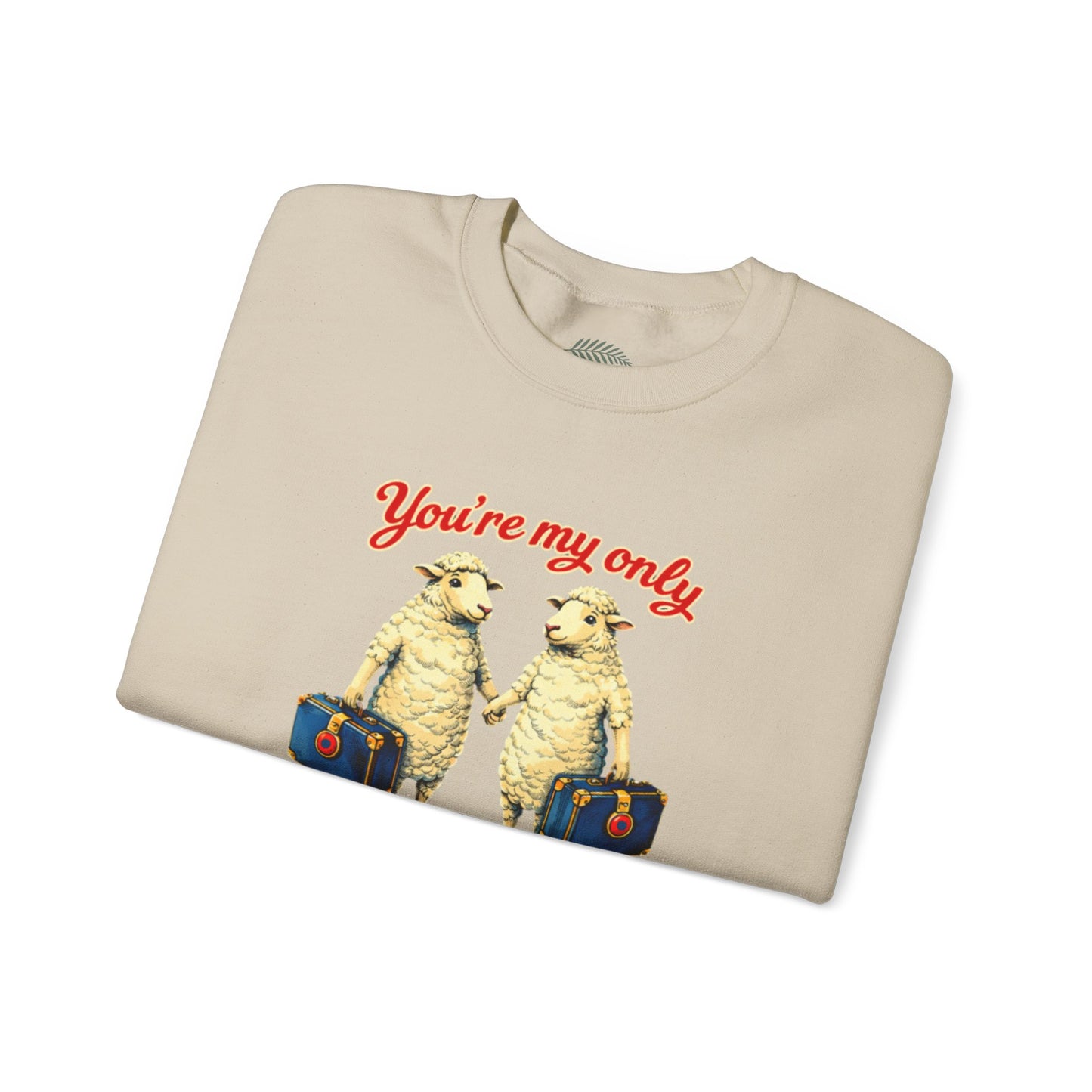 Crewneck Sweatshirt — “You’re My Only True Sweet One” Vintage Sheep Couples Design