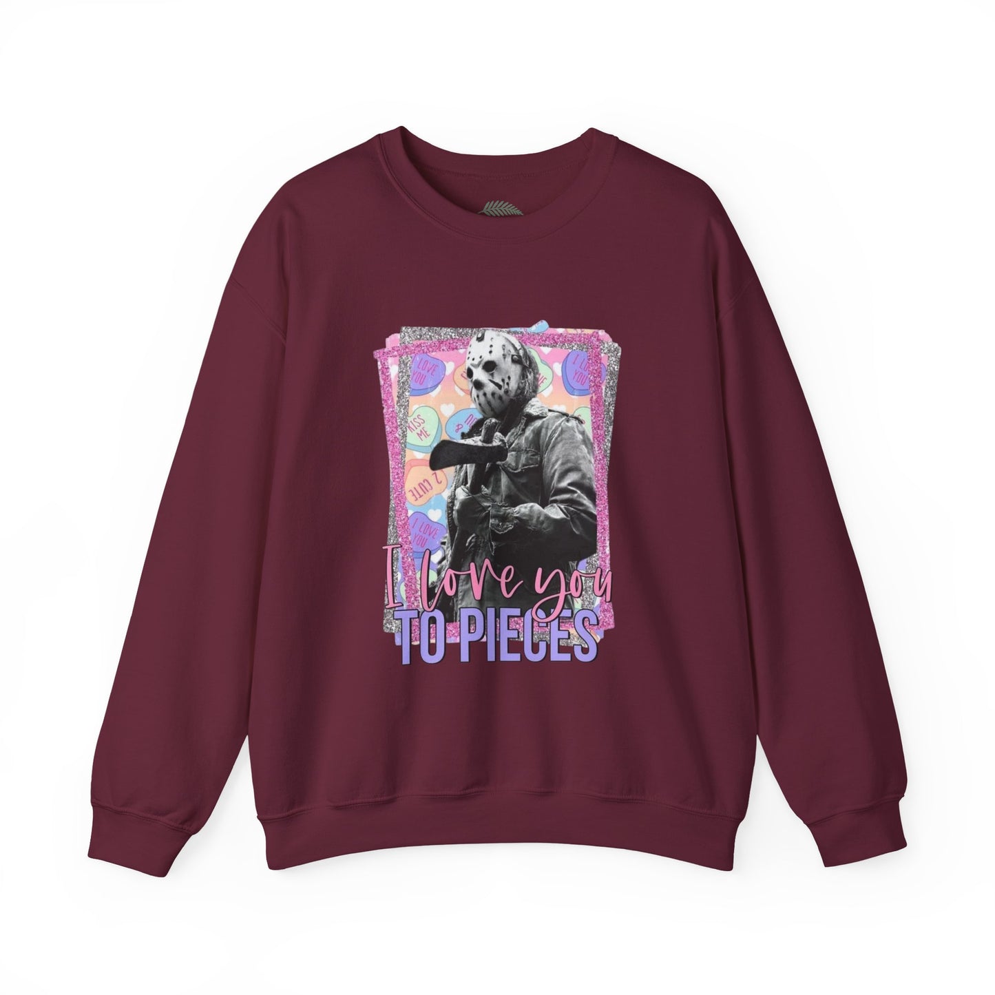 Crewneck Sweatshirt — "Love You to Pieces" Retro Horror Graphic