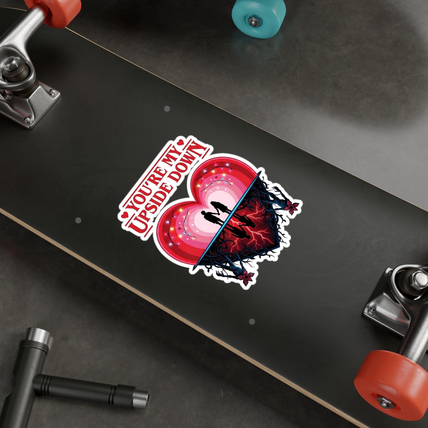 Romantic 'You're My Upside Down' Heart Vinyl Sticker