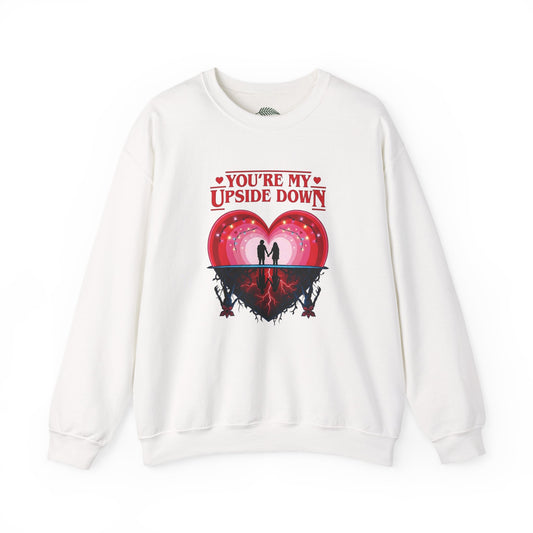 "You’re My Upside Down" Romantic Heart Design Crewneck Sweatshirt