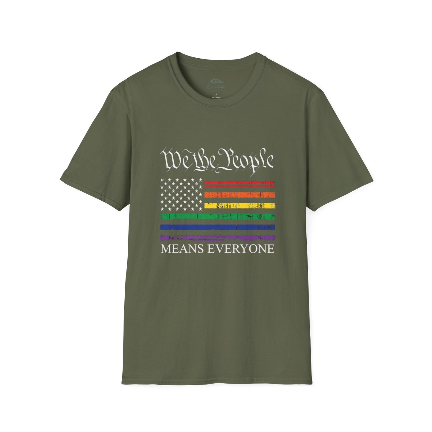“We The People Means Everyone” Distressed T-Shirt — Rainbow Equality Pride Tee