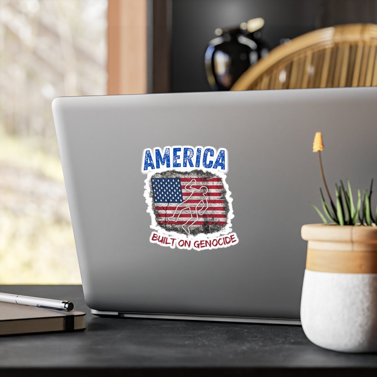 "America: Built on Genocide" Kiss-Cut Vinyl Decal Sticker