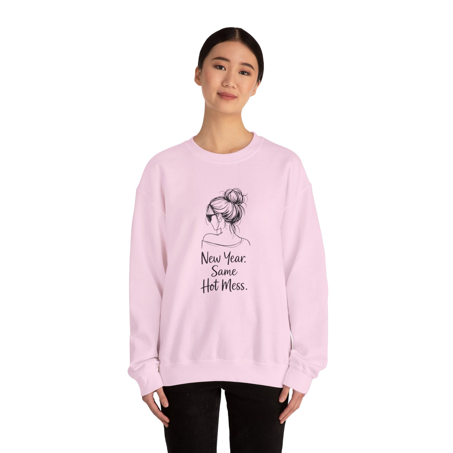 New Year Same Hot Mess Unisex Heavy Blend™ Crewneck Sweatshirt