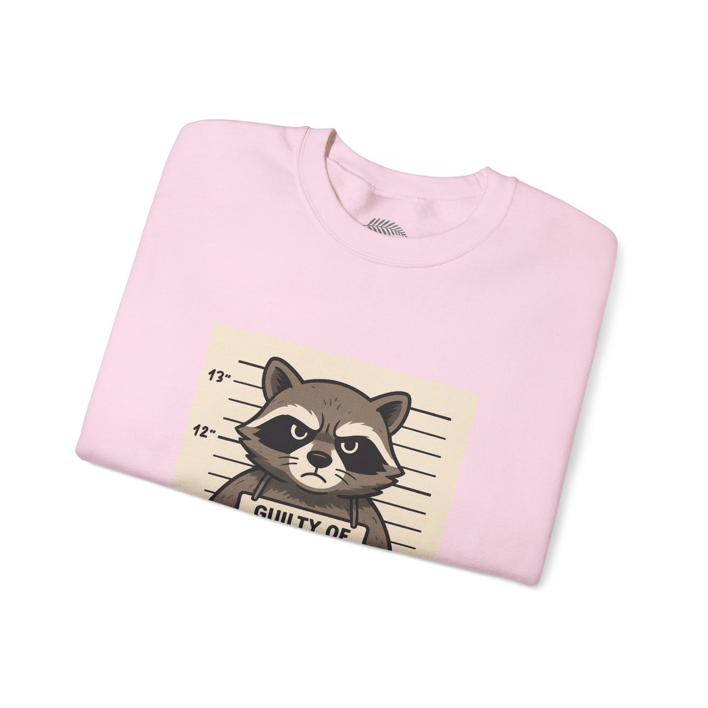 “Guilty of Trashing the ABC Store” Raccoon Unisex Heavy Blend™ Crewneck Sweatshirt