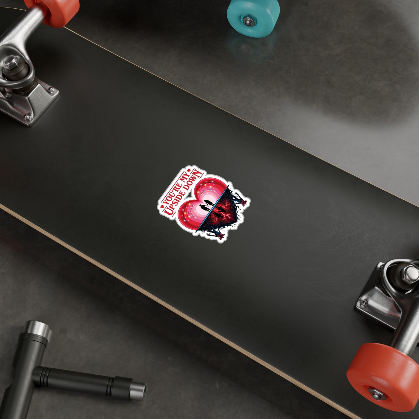 Romantic 'You're My Upside Down' Heart Vinyl Sticker