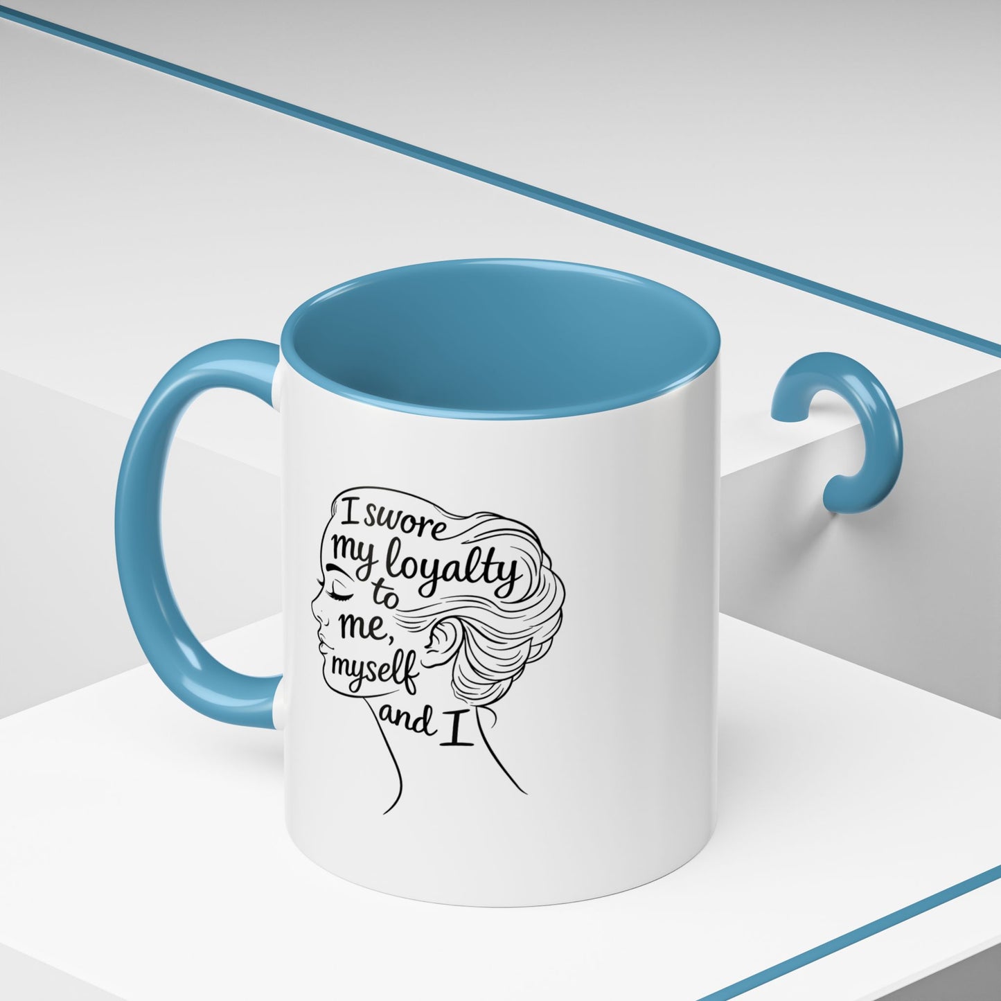 “Me, Myself and I” Line Pop Art Ceramic Accent Coffee Mug (11/15oz)