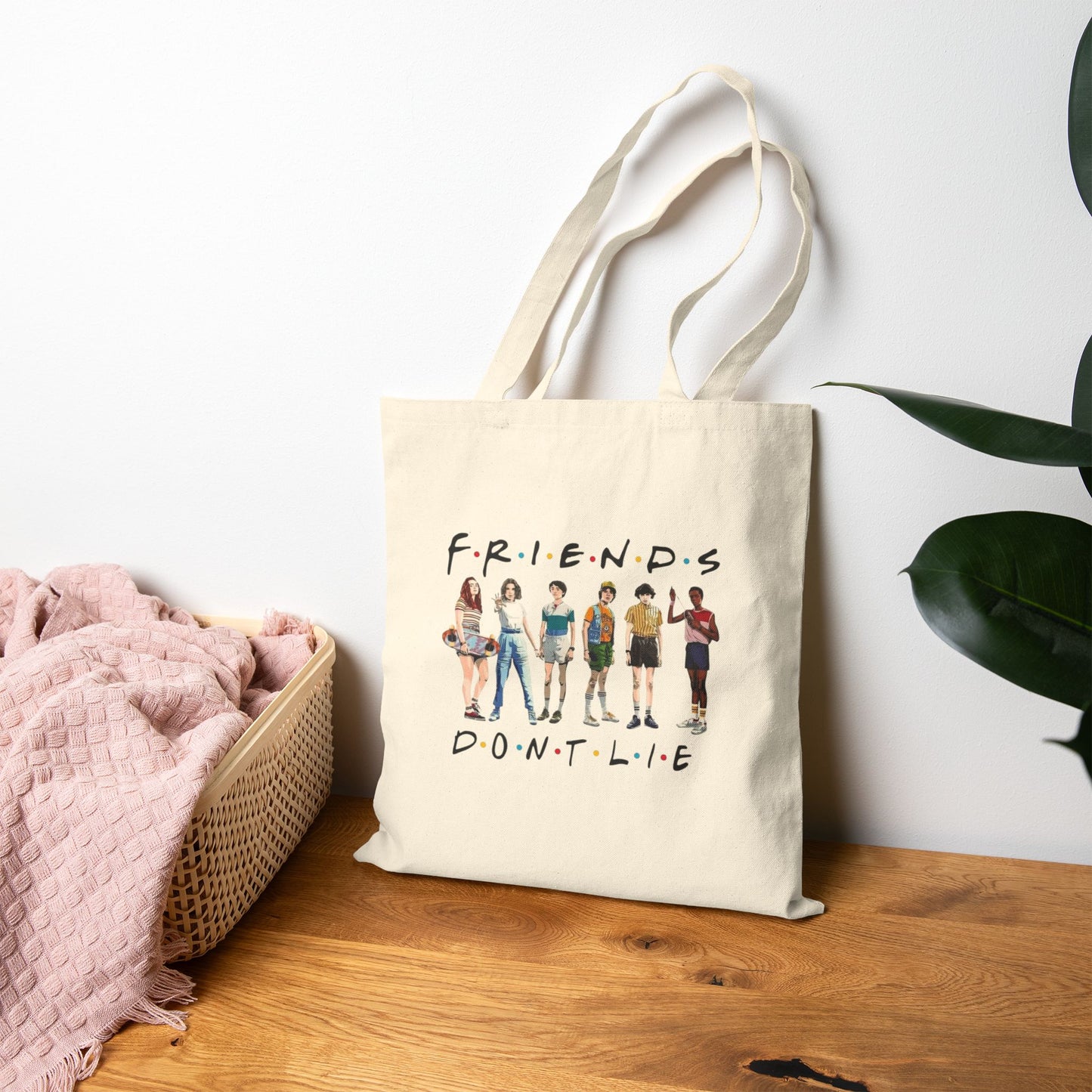 ‘Friends Don’t Lie’ Stranger Things-Inspired Canvas Tote Bag