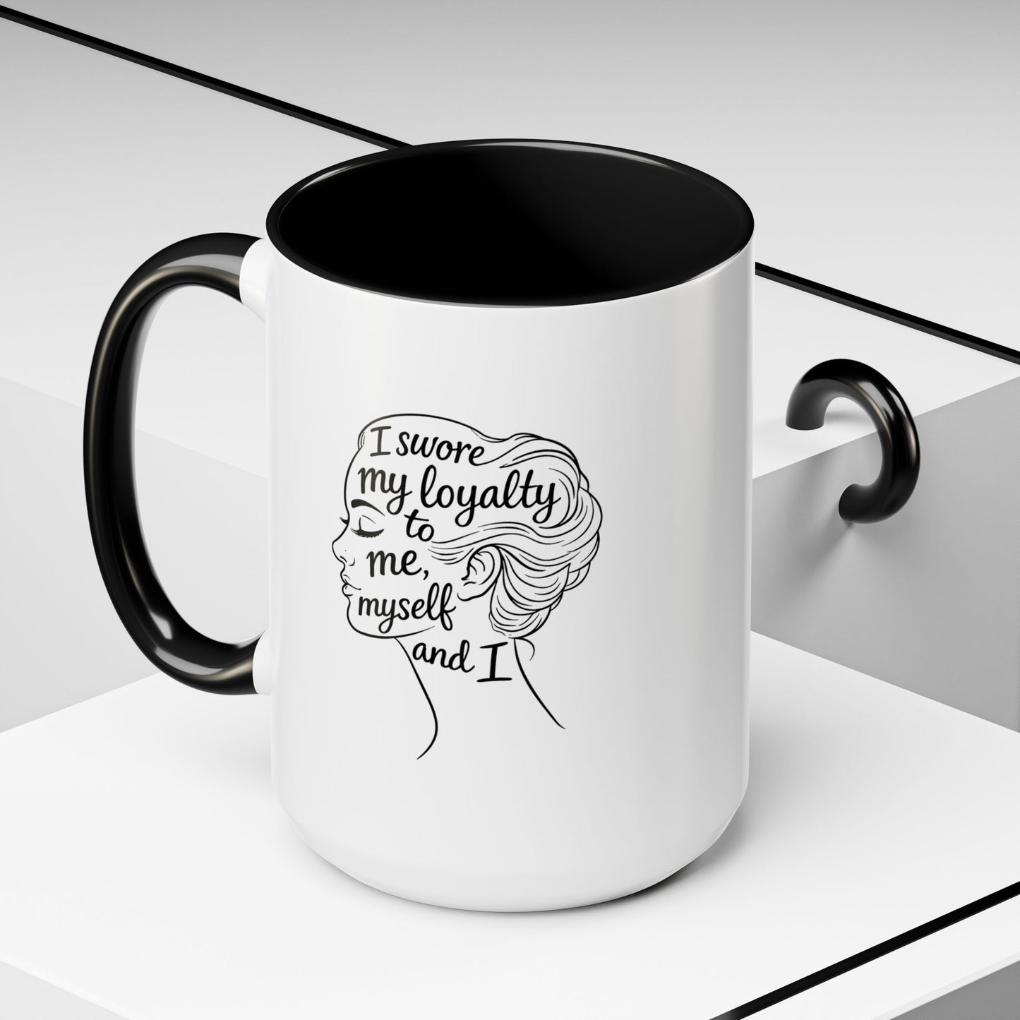 “Me, Myself and I” Line Pop Art Ceramic Accent Coffee Mug (11/15oz)