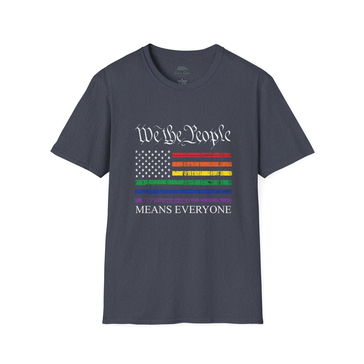 “We The People Means Everyone” Distressed T-Shirt — Rainbow Equality Pride Tee