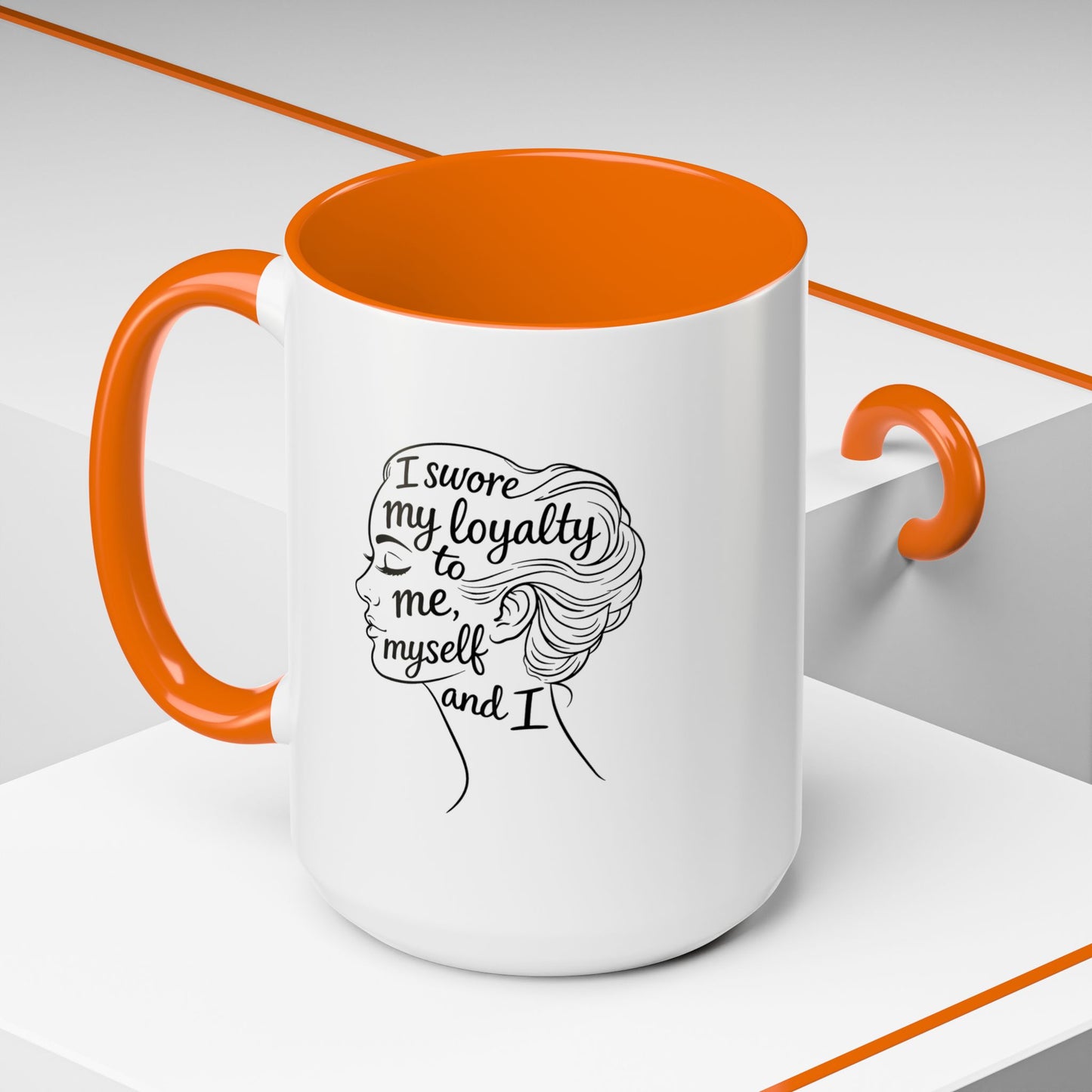 “Me, Myself and I” Line Pop Art Ceramic Accent Coffee Mug (11/15oz)