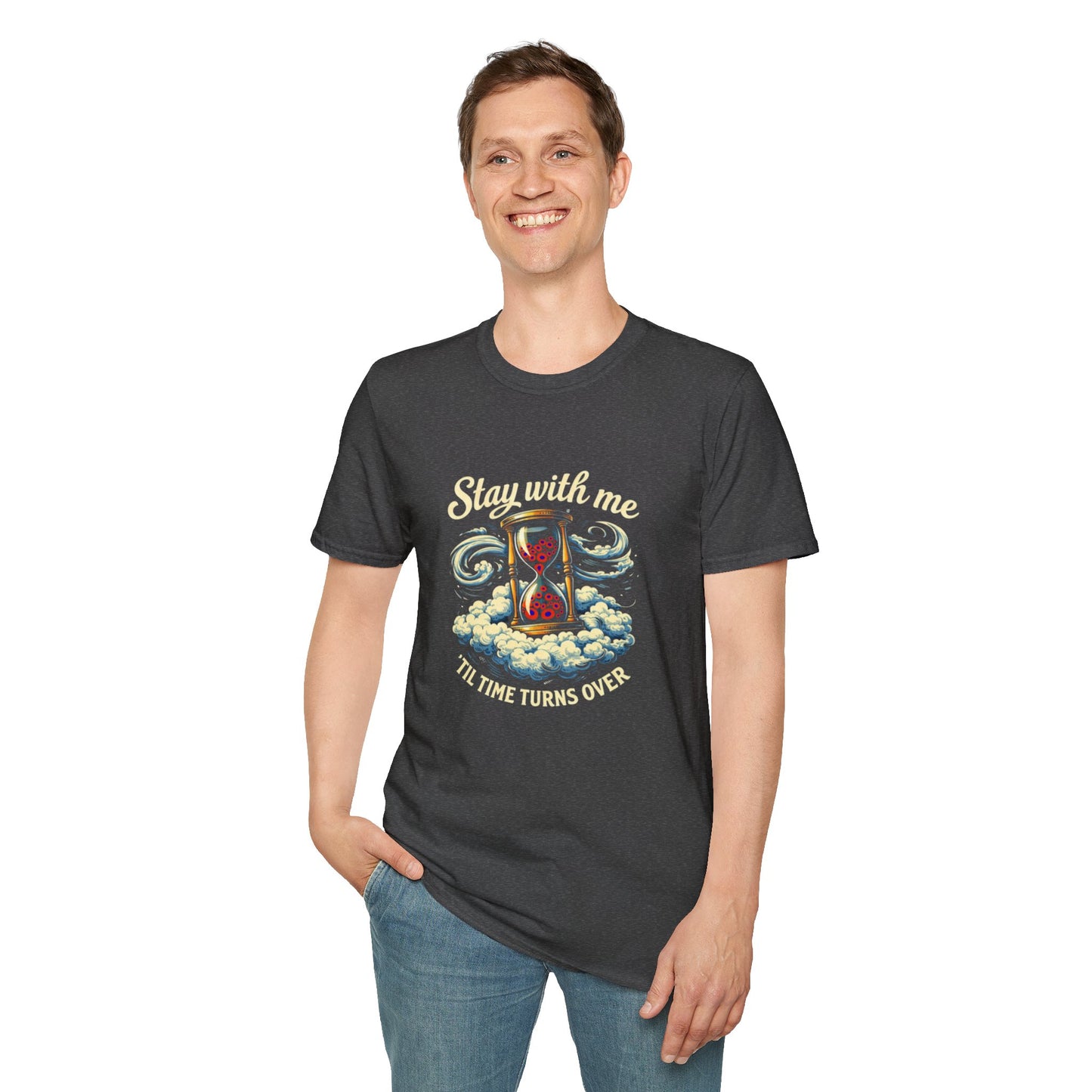 "Stay with Me ‘Til Time Turns Over" Retro Silver Cloud Hourglass Donut Graphic Phish T-Shirt
