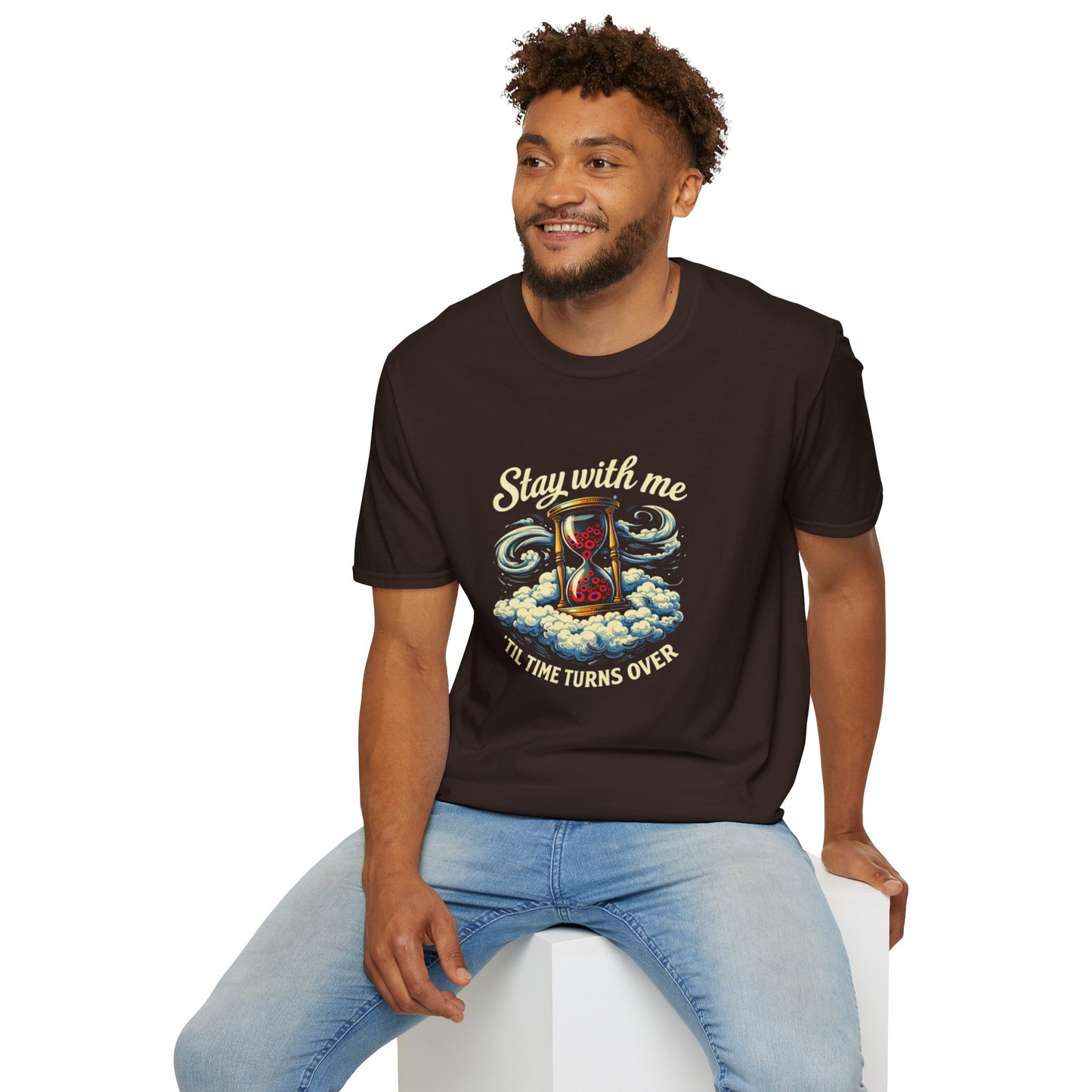 "Stay with Me ‘Til Time Turns Over" Retro Silver Cloud Hourglass Donut Graphic Phish T-Shirt
