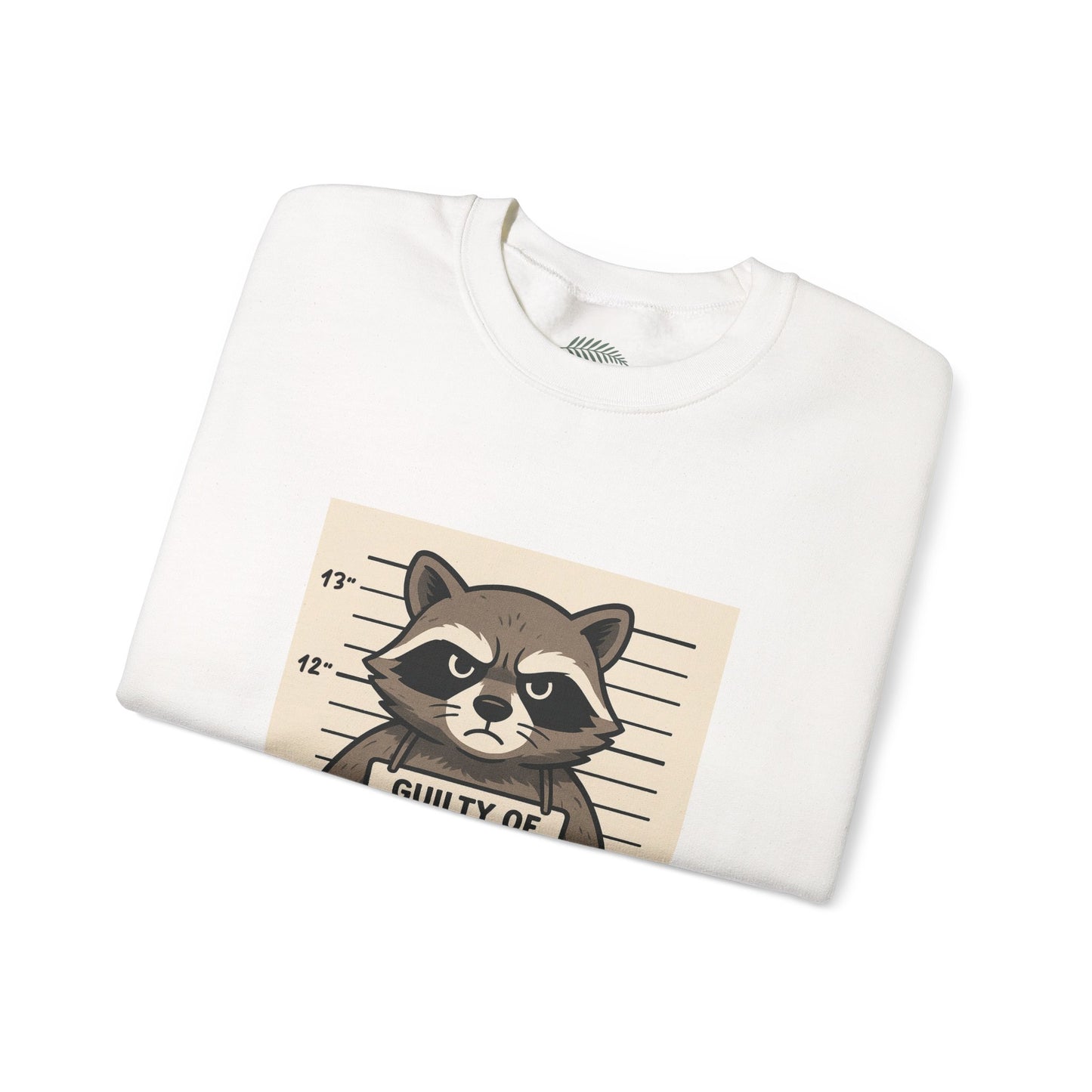 “Guilty of Trashing the ABC Store” Raccoon Unisex Heavy Blend™ Crewneck Sweatshirt