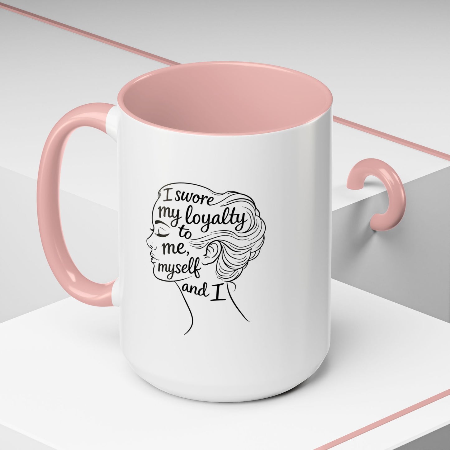 “Me, Myself and I” Line Pop Art Ceramic Accent Coffee Mug (11/15oz)
