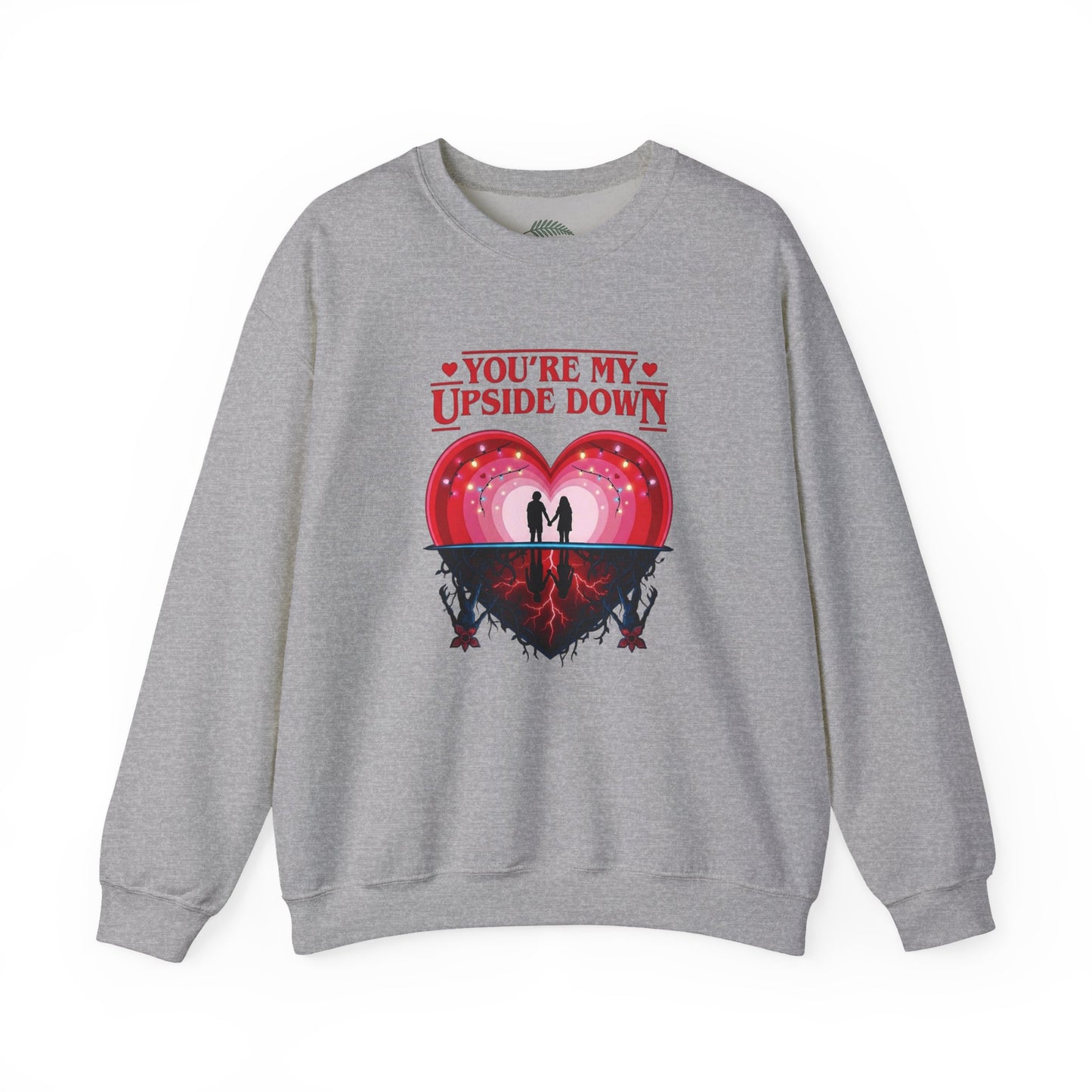 "You’re My Upside Down" Romantic Heart Design Crewneck Sweatshirt