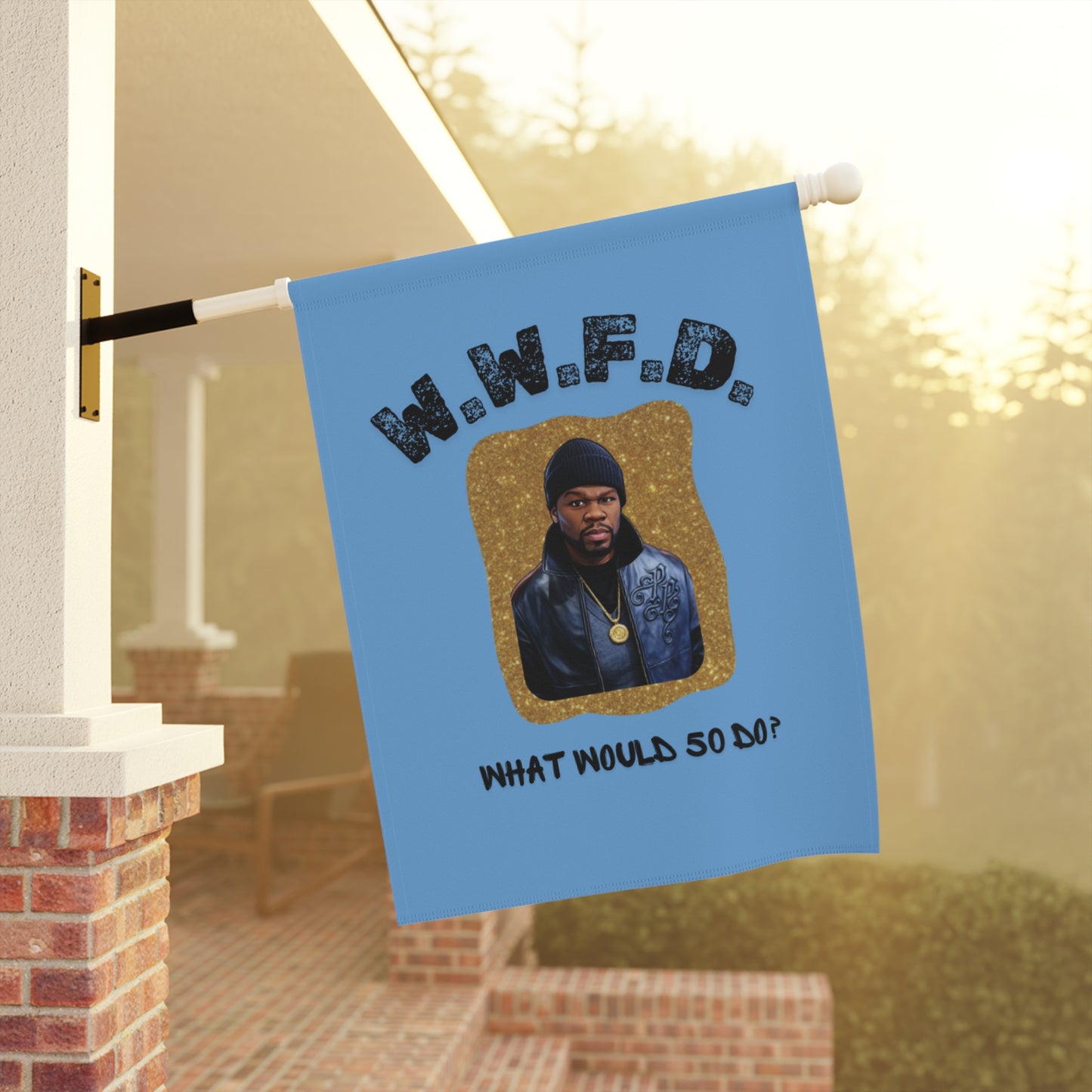 W.W.F.D. Garden Flag — "What Would 50 Do?" Decorative Outdoor Banner
