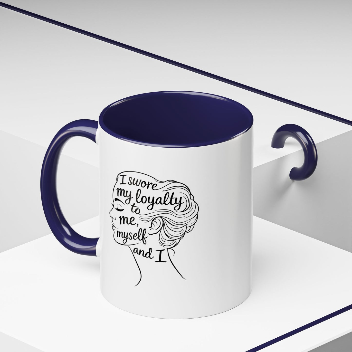 “Me, Myself and I” Line Pop Art Ceramic Accent Coffee Mug (11/15oz)