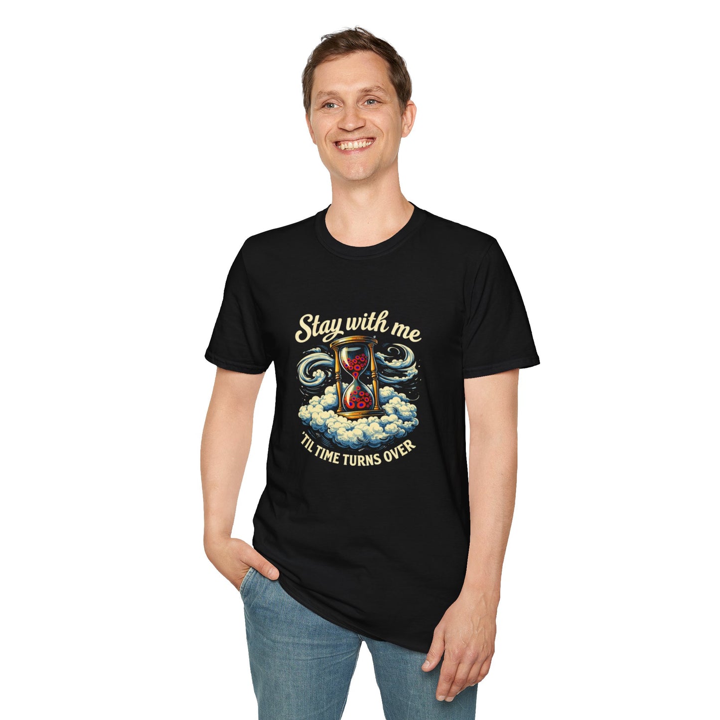 "Stay with Me ‘Til Time Turns Over" Retro Silver Cloud Hourglass Donut Graphic Phish T-Shirt