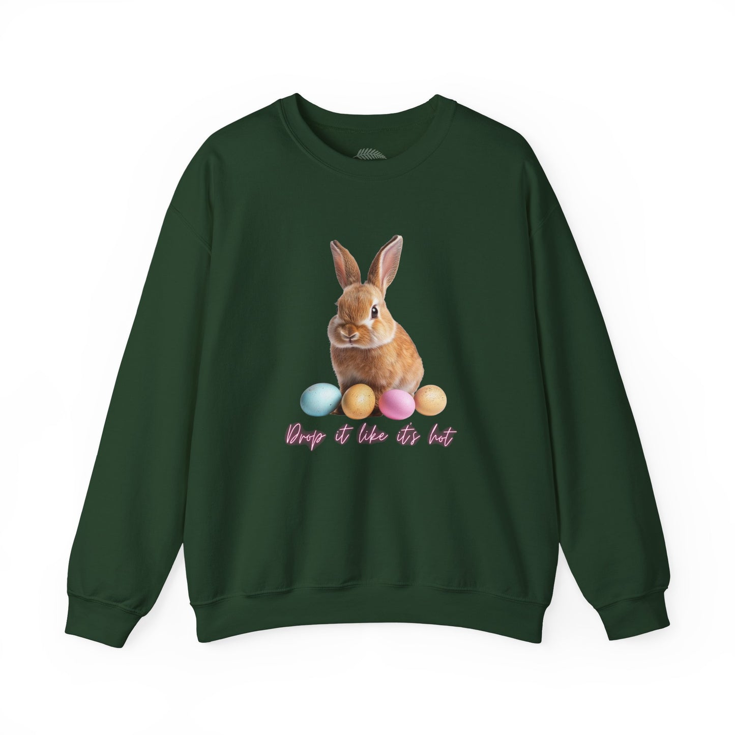 Easter Bunny Sweatshirt - 'Drop It Like It's Hot' Cute Bunny & Pastel Eggs Crewneck