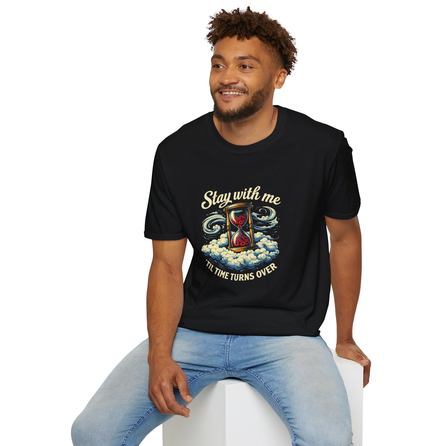 "Stay with Me ‘Til Time Turns Over" Retro Silver Cloud Hourglass Donut Graphic Phish T-Shirt