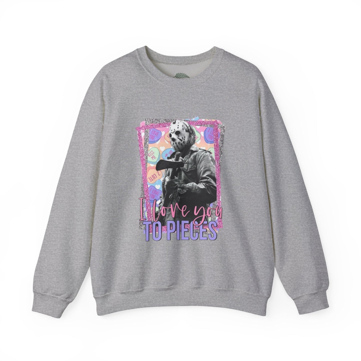 Crewneck Sweatshirt — "Love You to Pieces" Retro Horror Graphic