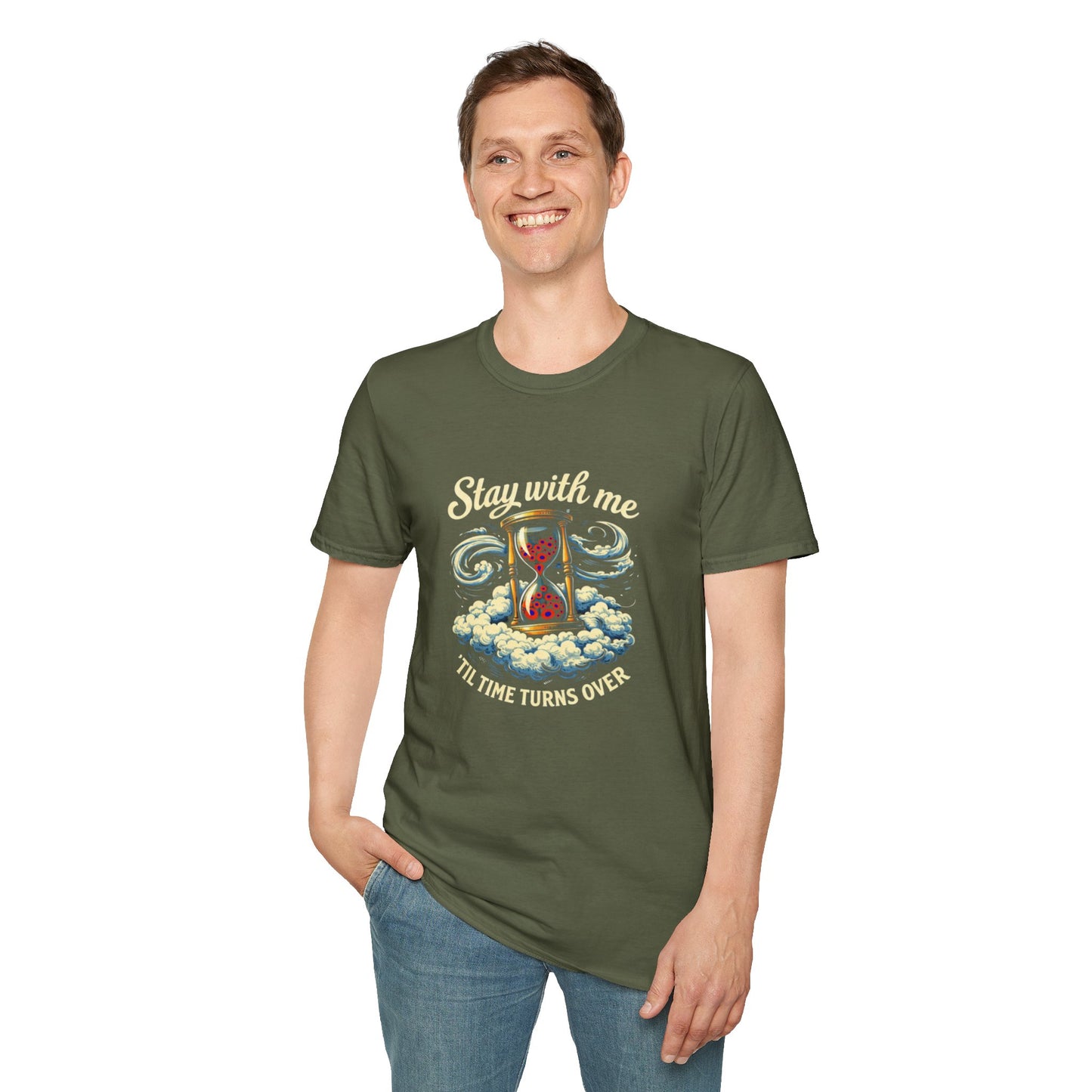 "Stay with Me ‘Til Time Turns Over" Retro Silver Cloud Hourglass Donut Graphic Phish T-Shirt