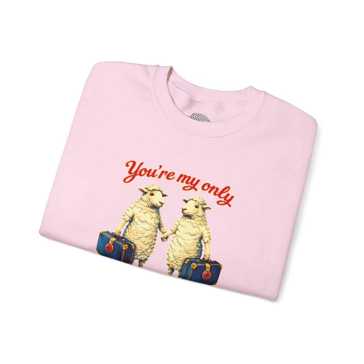 Crewneck Sweatshirt — “You’re My Only True Sweet One” Vintage Sheep Couples Design
