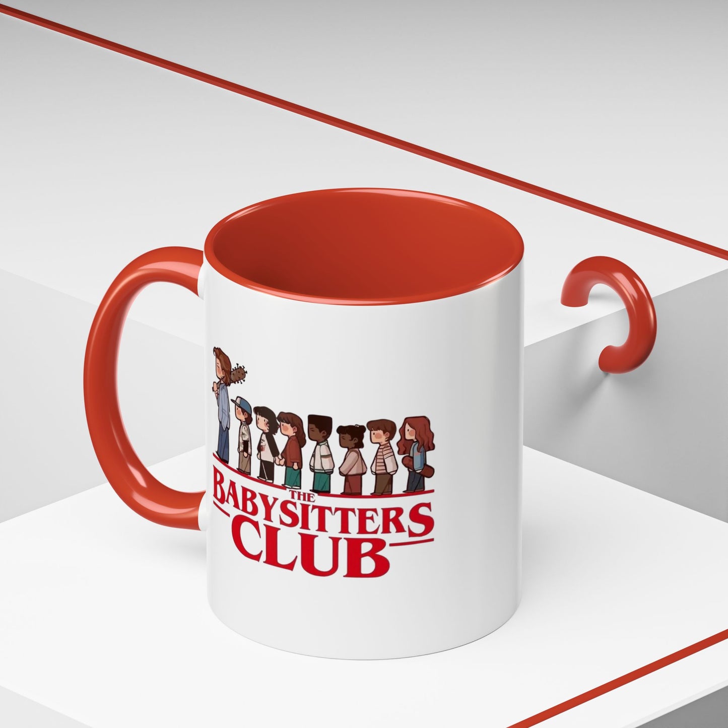 Babysitter’s Club Stranger Things Accent Coffee Mug – Cute Cartoon Design (11/15 oz)