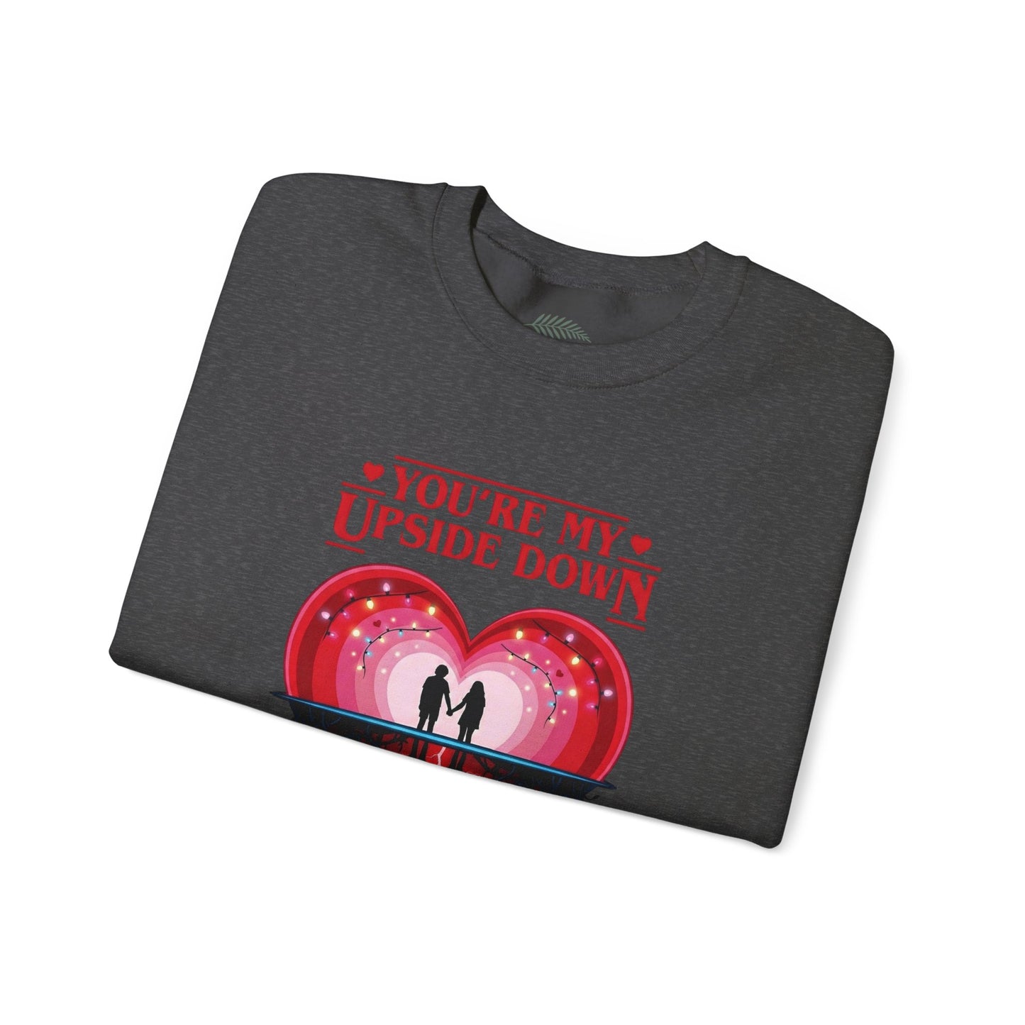 "You’re My Upside Down" Romantic Heart Design Crewneck Sweatshirt