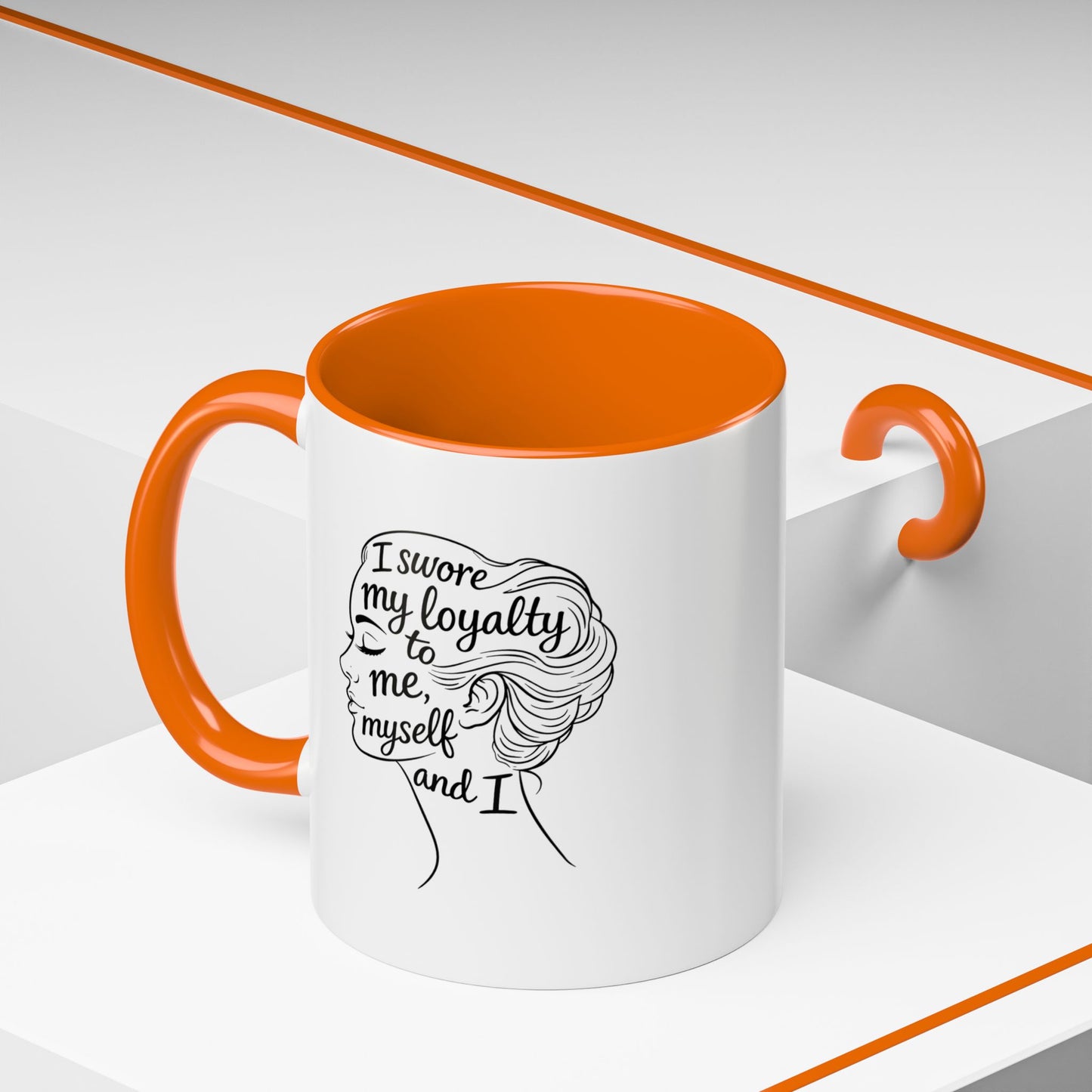 “Me, Myself and I” Line Pop Art Ceramic Accent Coffee Mug (11/15oz)