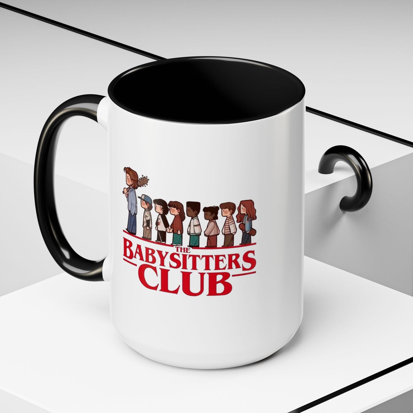 Babysitter’s Club Stranger Things Accent Coffee Mug – Cute Cartoon Design (11/15 oz)