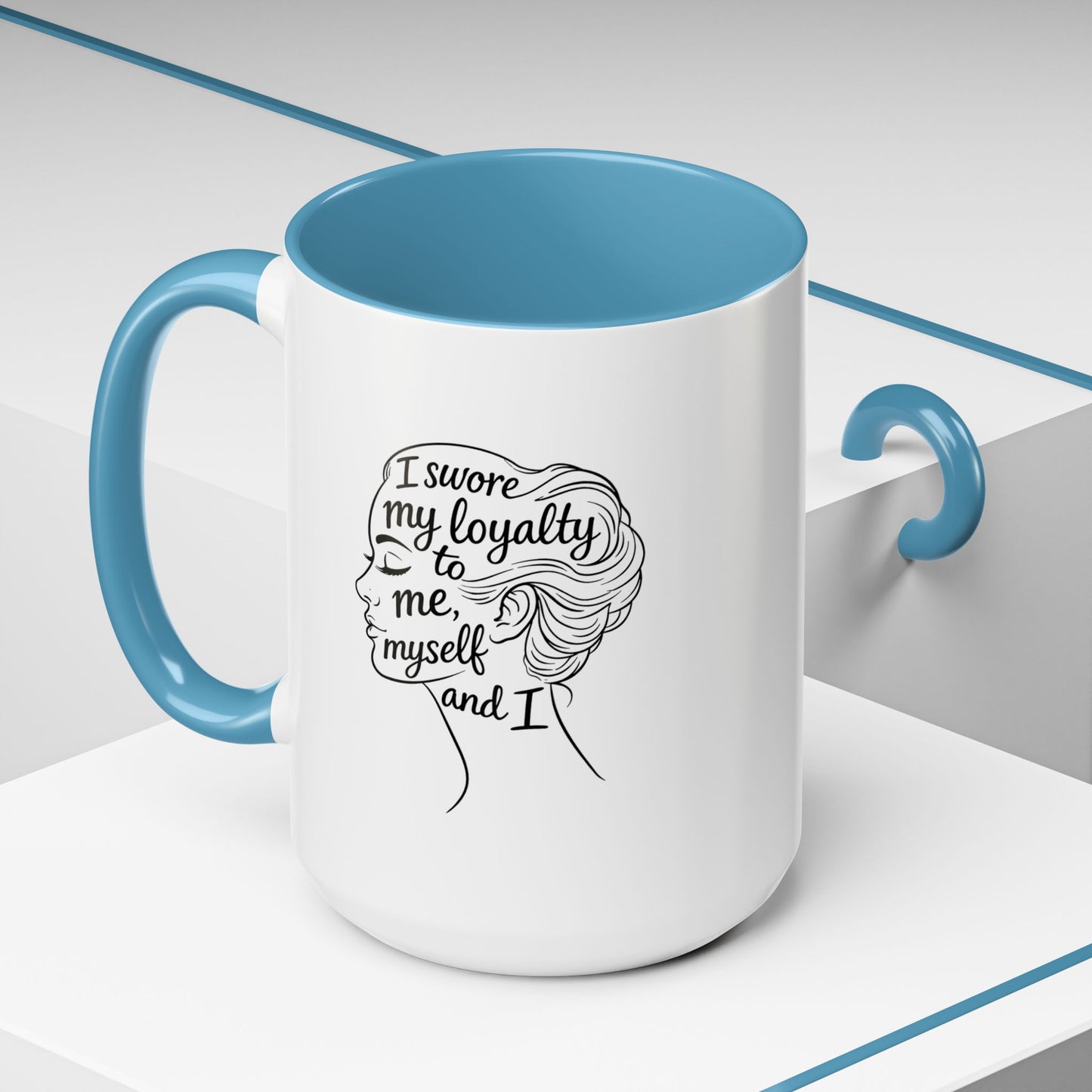 “Me, Myself and I” Line Pop Art Ceramic Accent Coffee Mug (11/15oz)