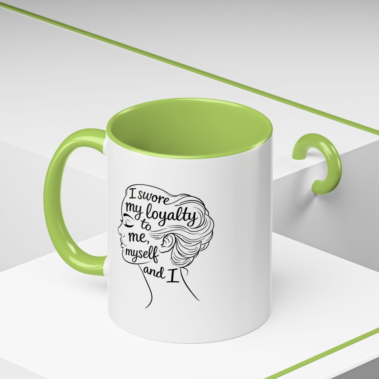 “Me, Myself and I” Line Pop Art Ceramic Accent Coffee Mug (11/15oz)