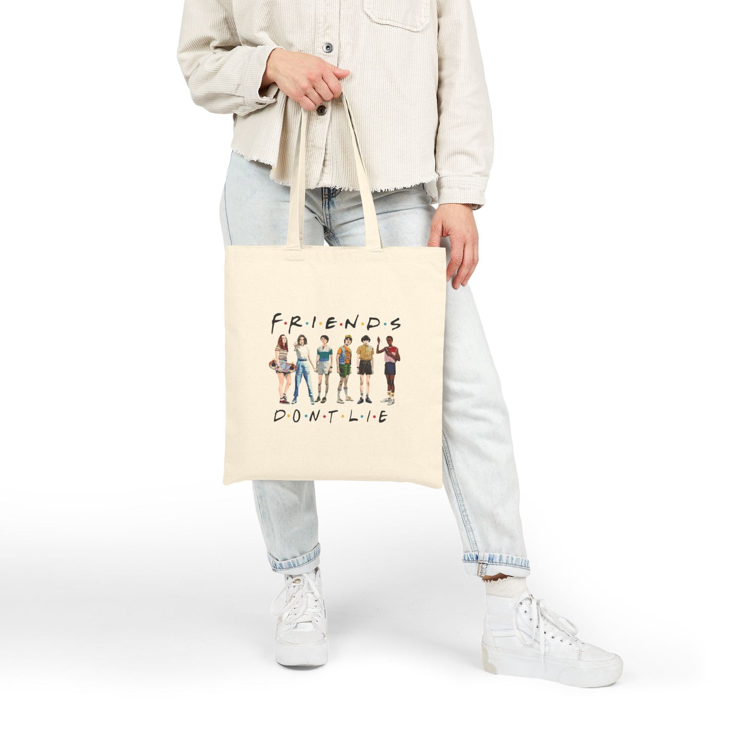 ‘Friends Don’t Lie’ Stranger Things-Inspired Canvas Tote Bag