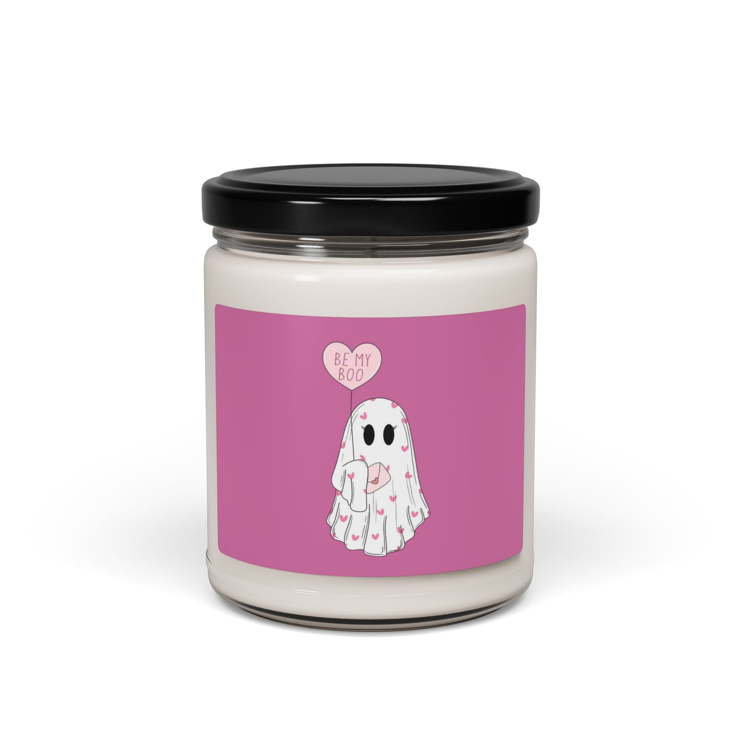 Cute Valentine Ghost “Be My Boo” Pink Jar 9oz Scented Soy Candle