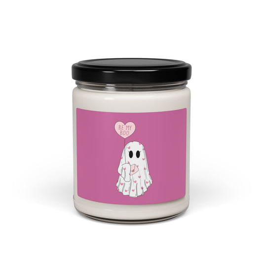 Cute Valentine Ghost “Be My Boo” Pink Jar 9oz Scented Soy Candle