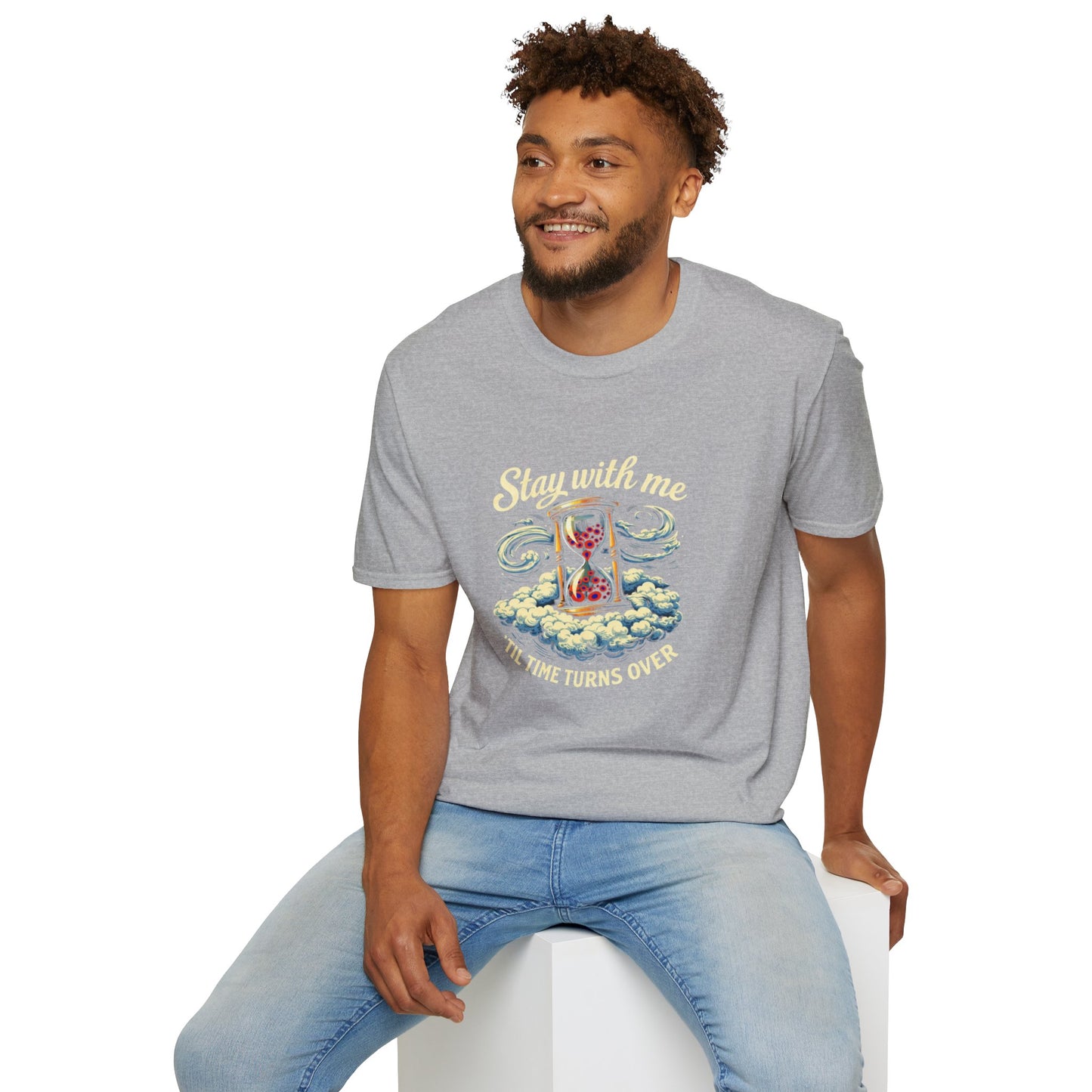 "Stay with Me ‘Til Time Turns Over" Retro Silver Cloud Hourglass Donut Graphic Phish T-Shirt